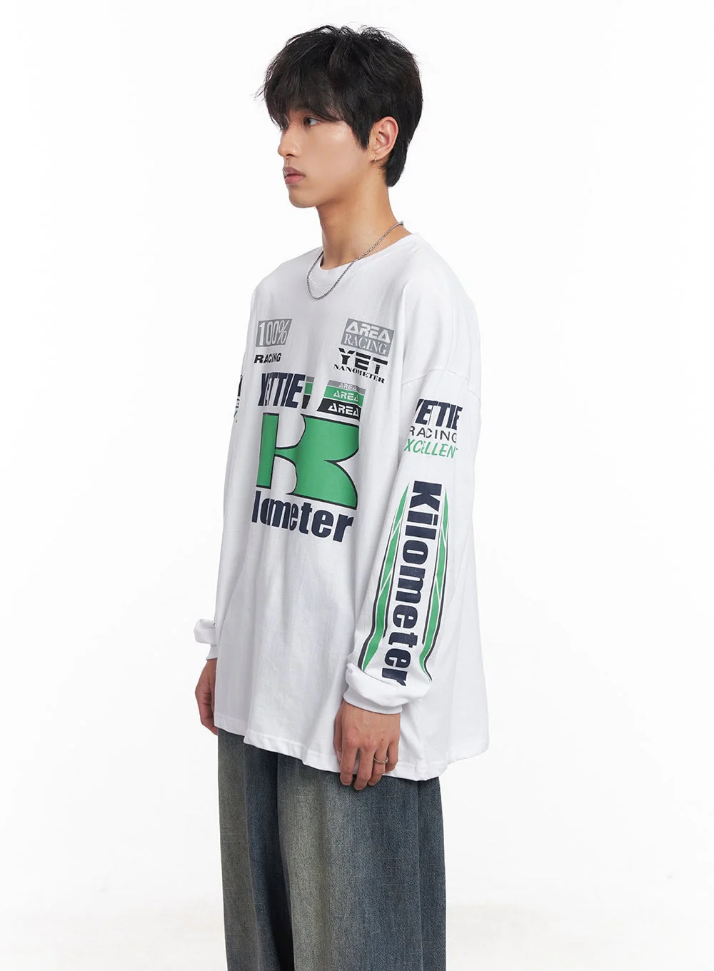 Men's Racer Graphic Long-Sleeve Top IY508 - Image 5