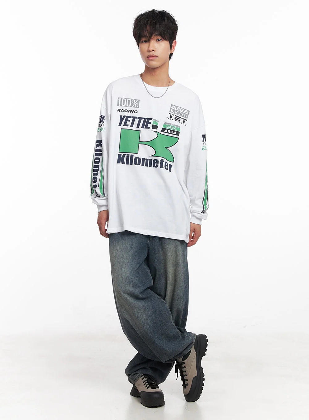 Men's Racer Graphic Long-Sleeve Top IY508 - Image 9