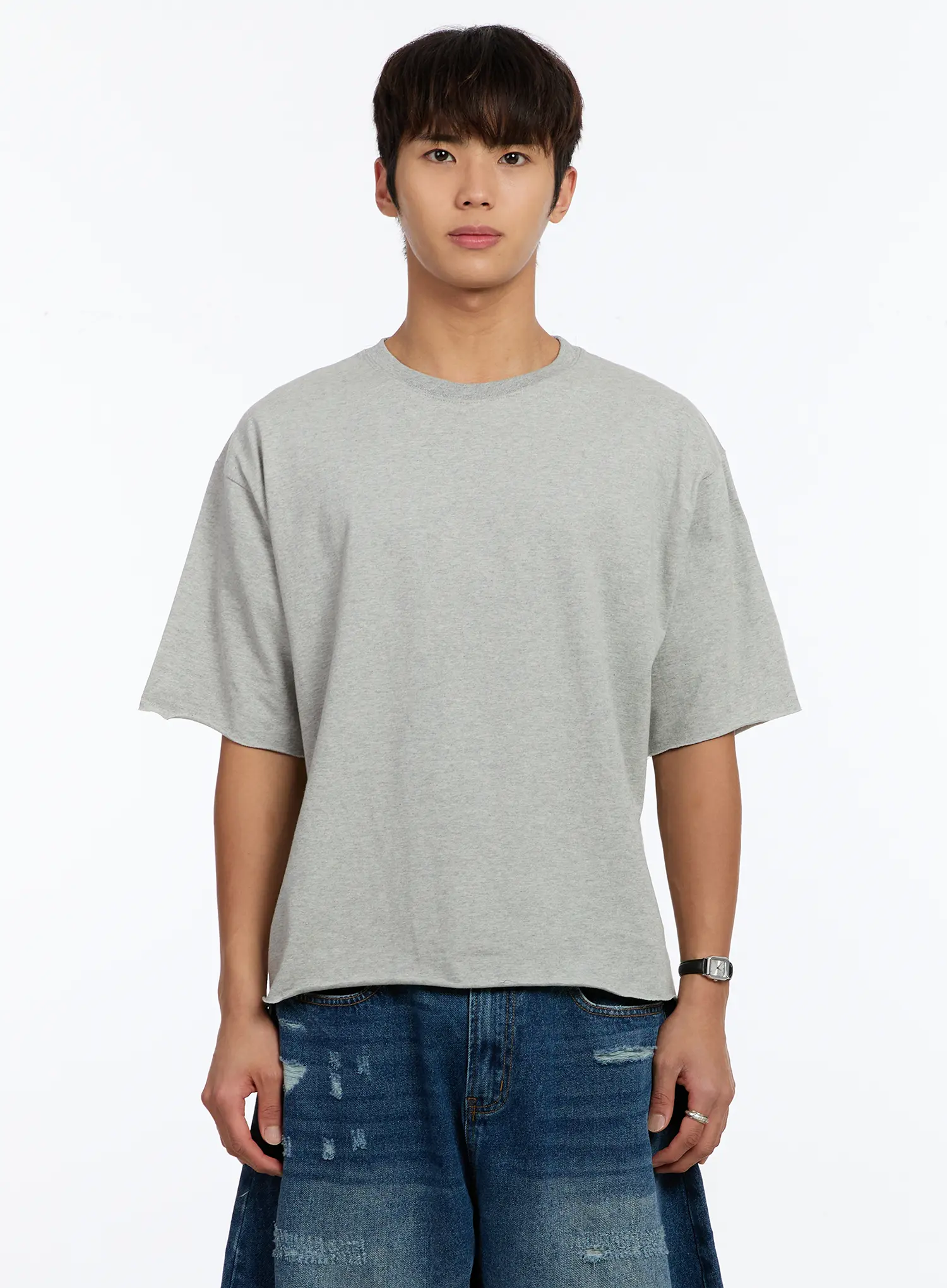 Men's Raw Edge Cut-Off T-Shirt IM530 - Image 11