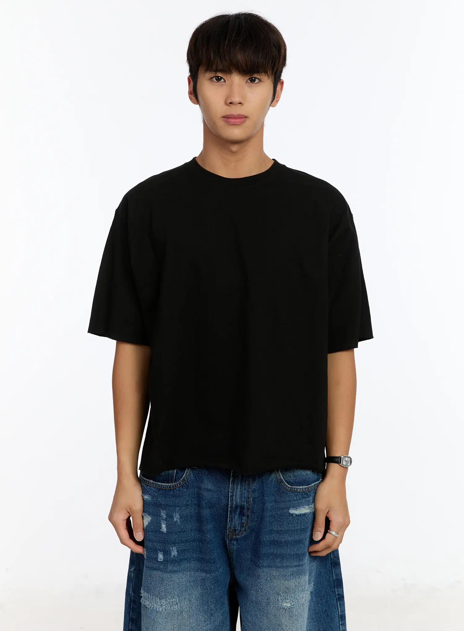 Men's Raw Edge Cut-Off T-Shirt IM530 - Image 12