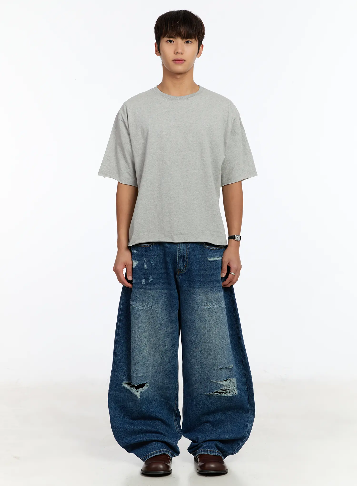 Men's Raw Edge Cut-Off T-Shirt IM530 - Image 3