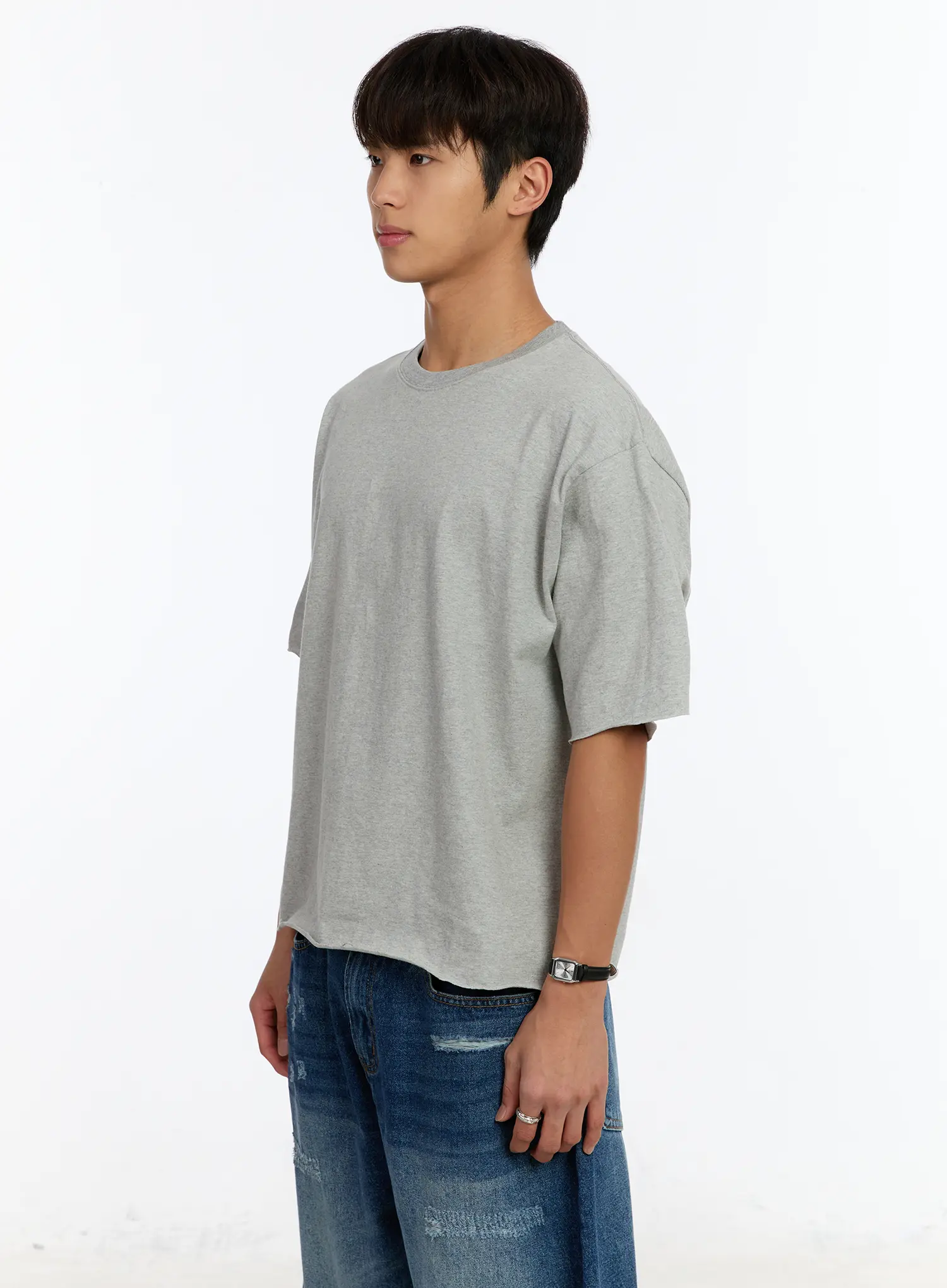 Men's Raw Edge Cut-Off T-Shirt IM530 - Image 4