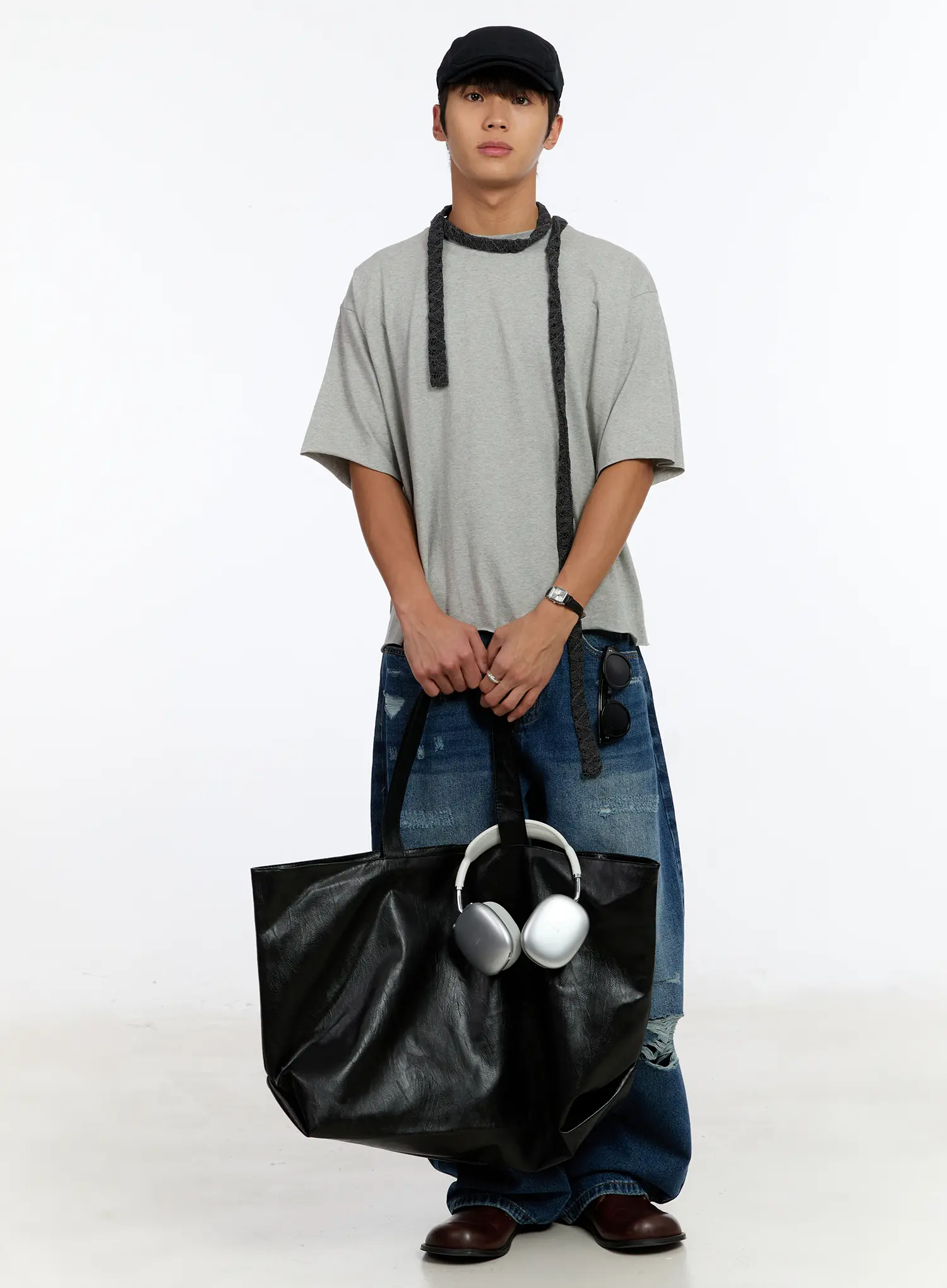 Men's Raw Edge Cut-Off T-Shirt IM530 - Image 9