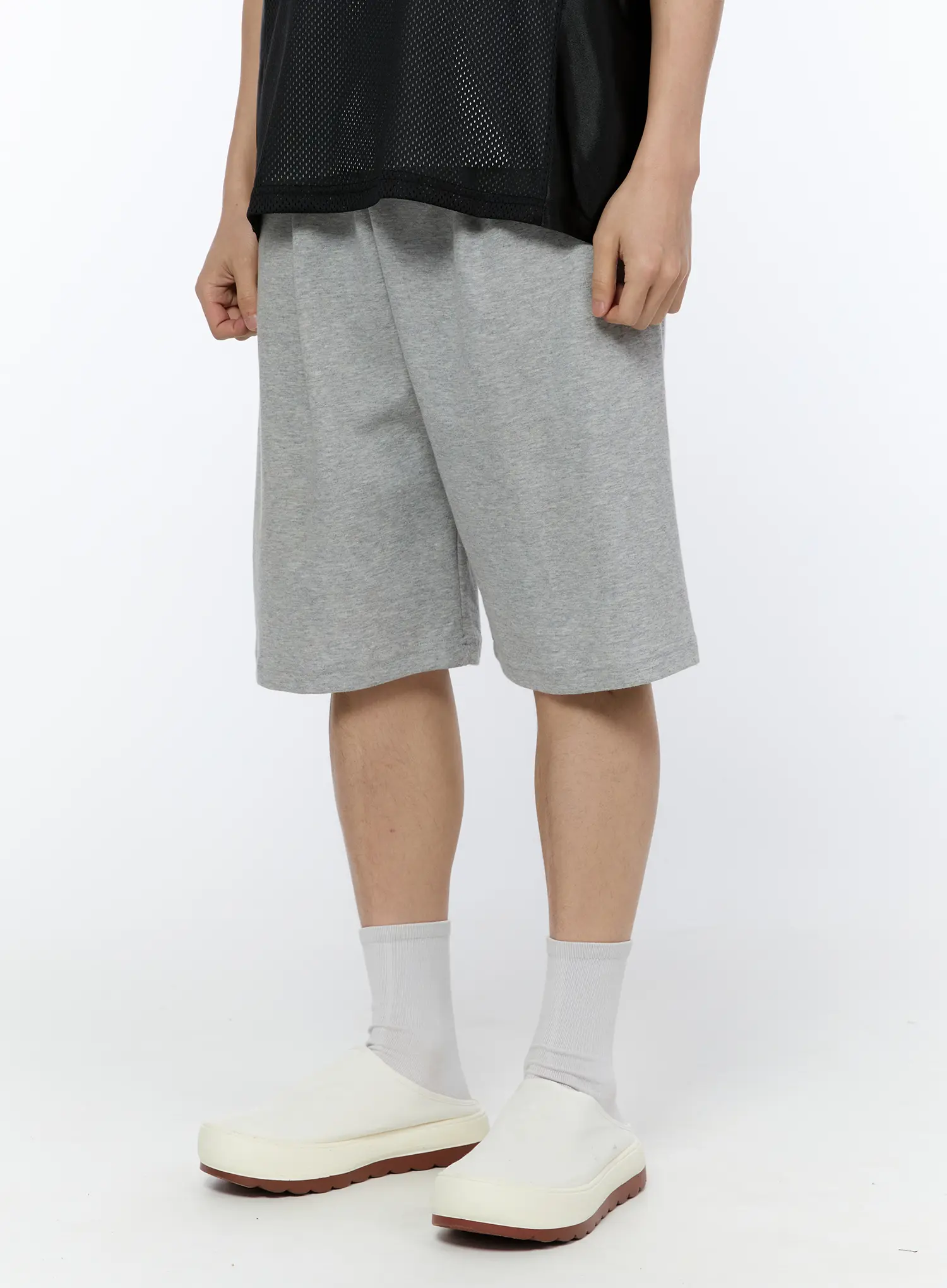 Men's Relaxed-Fit Sweatshorts (Gray) IA517 - Image 4