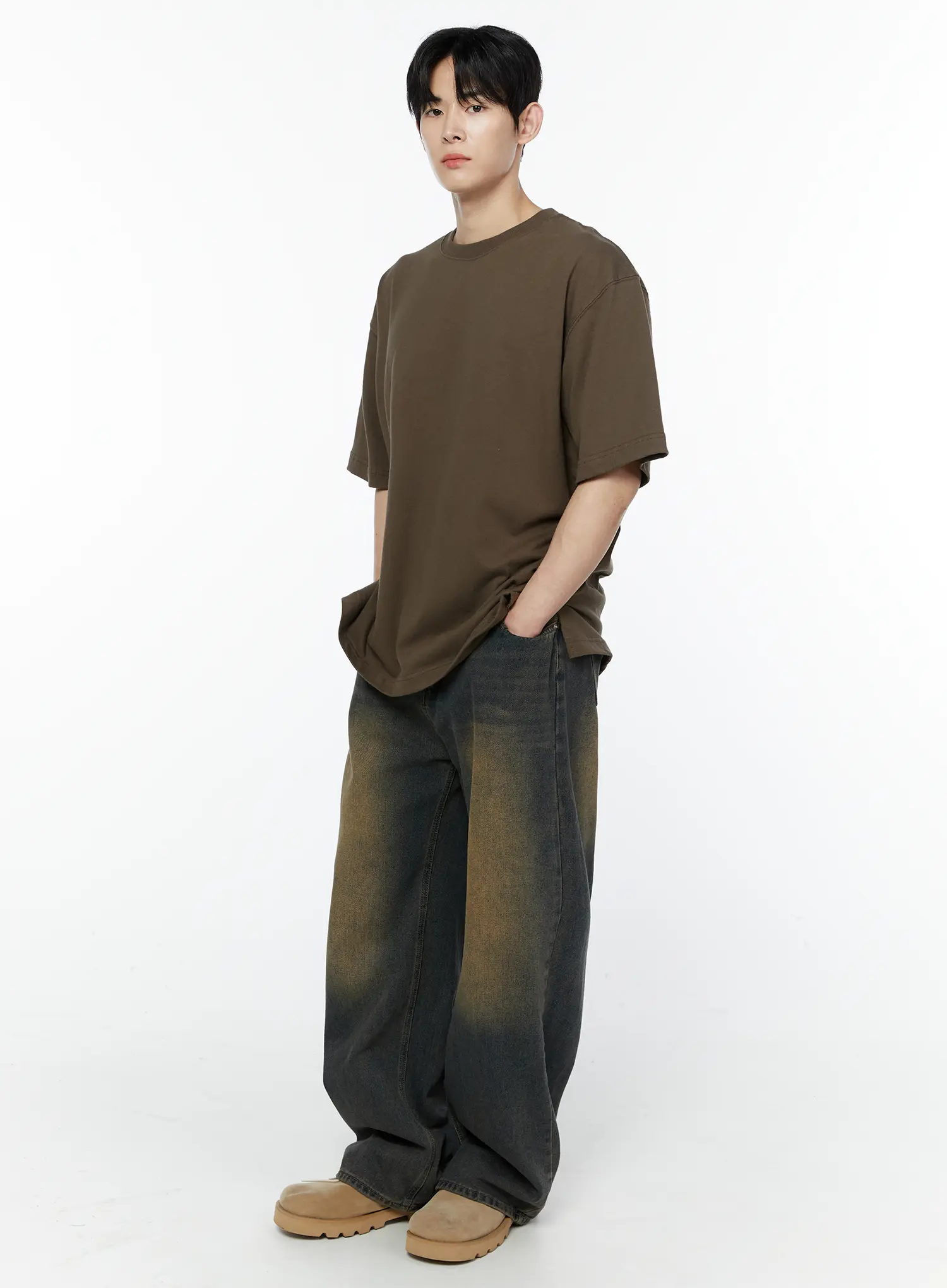 Men's Retro-Washed Wide Leg Jeans IA527 - Image 11
