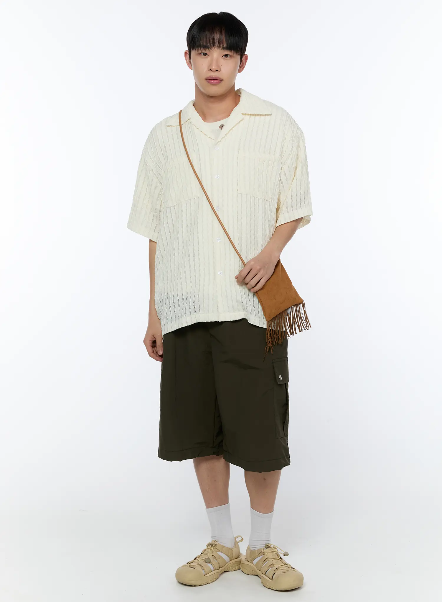 Men's Ribbed Short Sleeve Shirt IA520