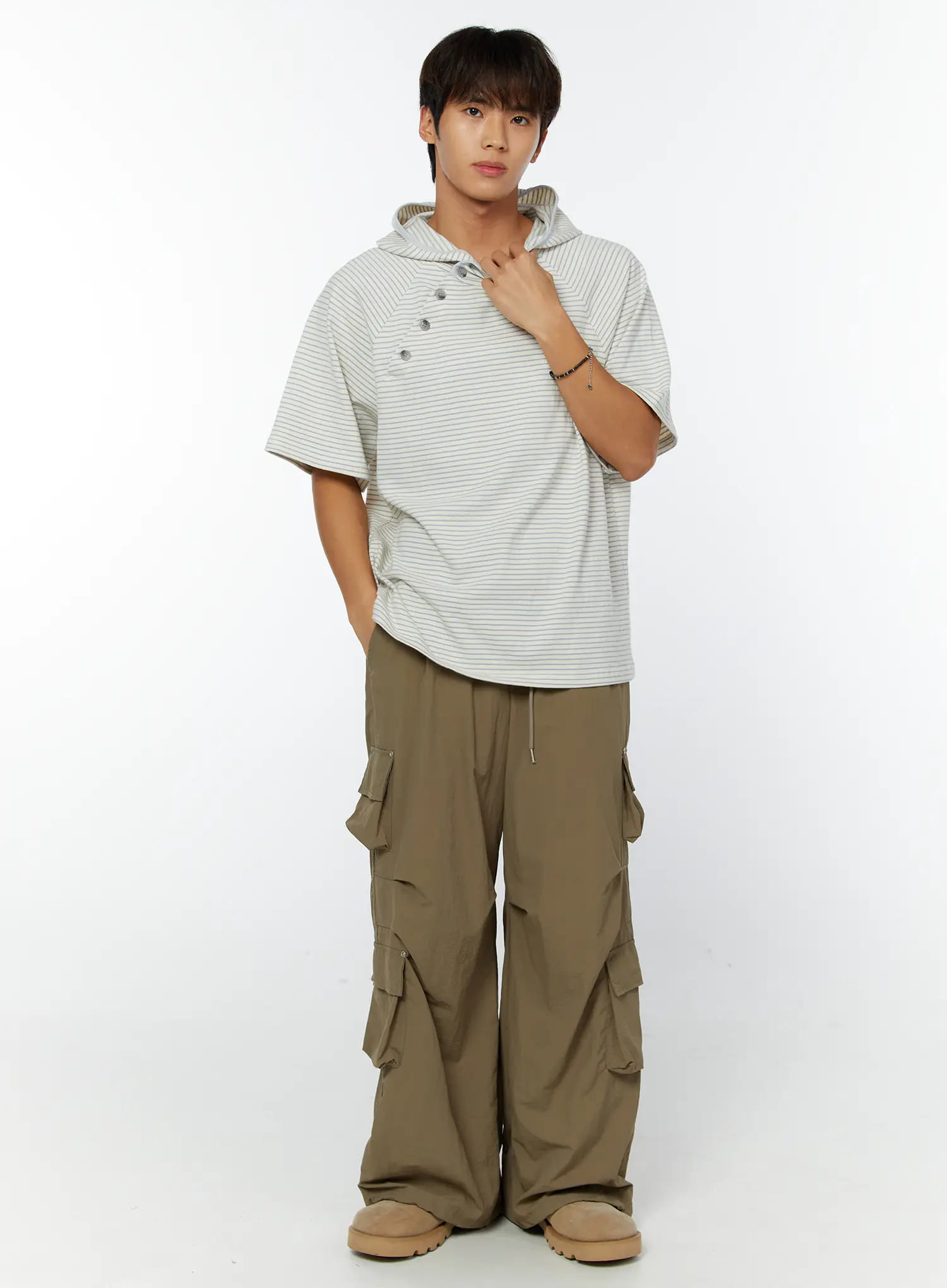 Men's Rivet String Cargo Pants IY508 - Image 10