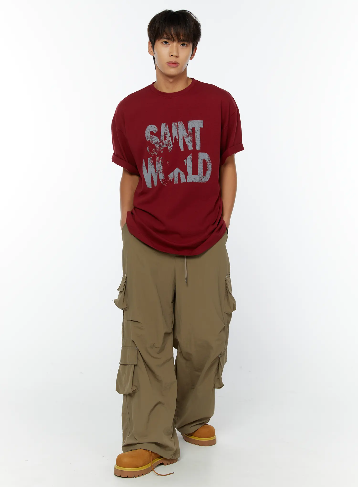 Men's Rivet String Cargo Pants IY508 - Image 11