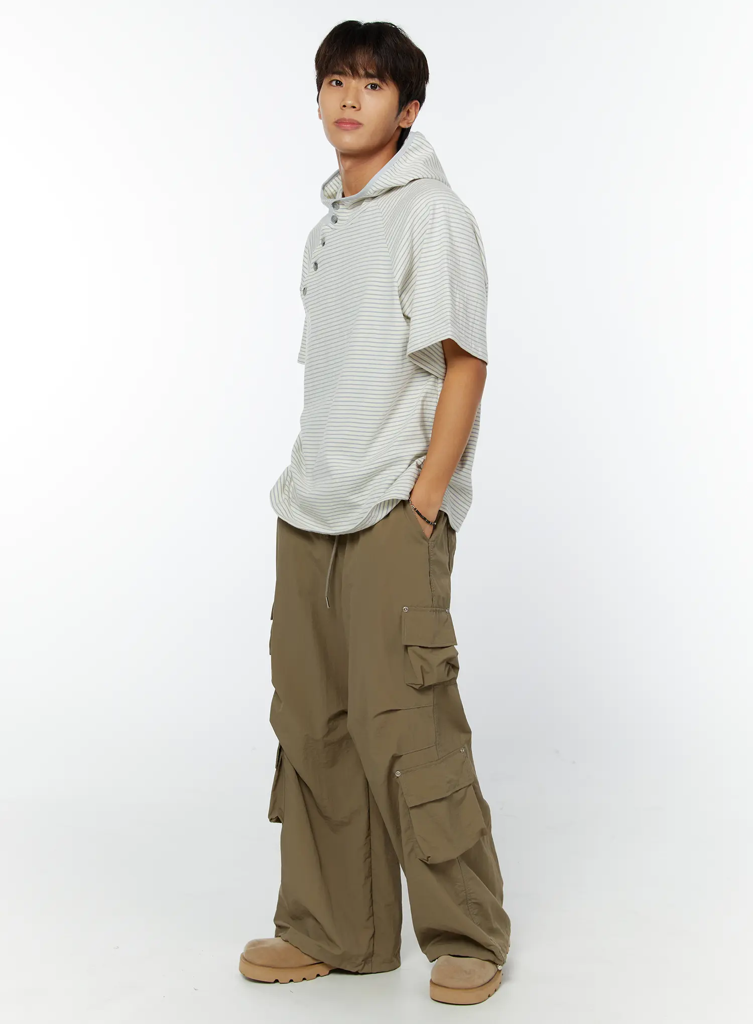 Men's Rivet String Cargo Pants IY508 - Image 3