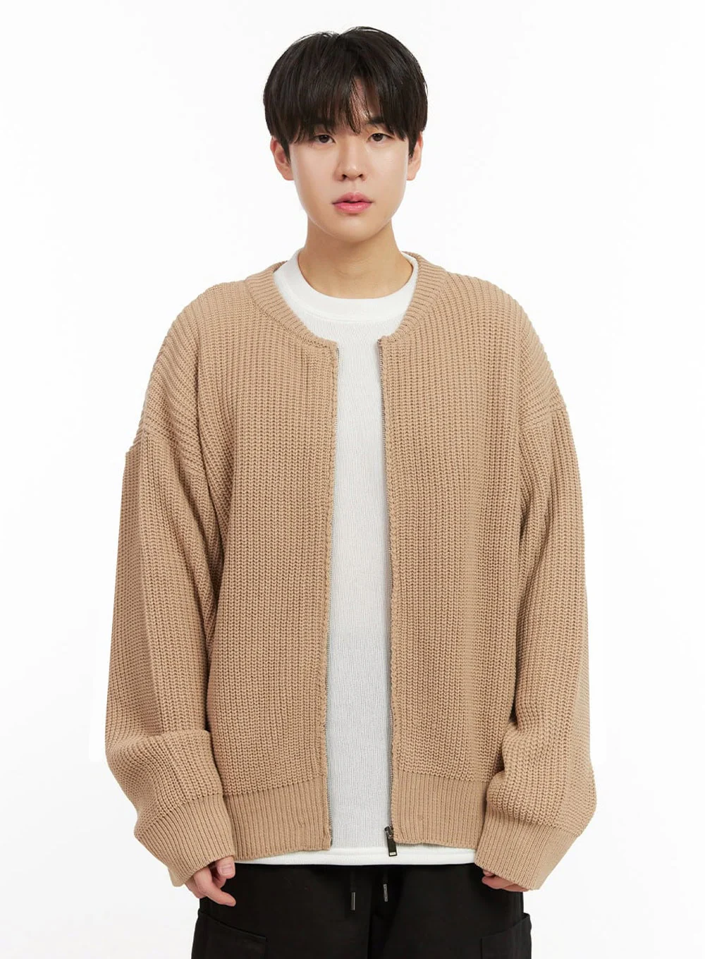 Men's Round Neck Zip-Up Sweater IJ517 - Image 11