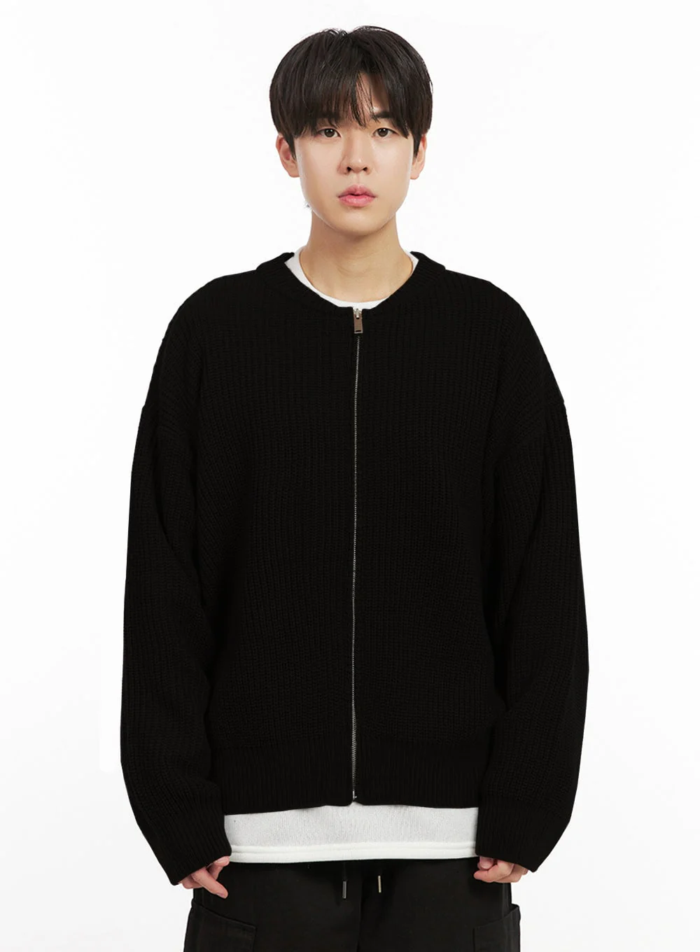 Men's Round Neck Zip-Up Sweater IJ517 - Image 14