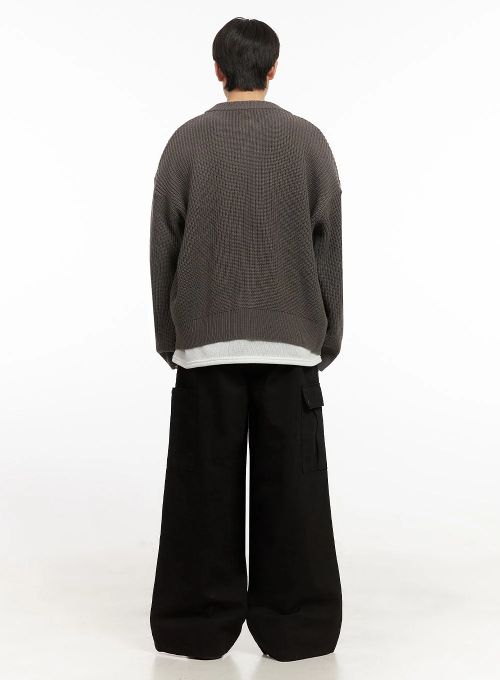 Men's Round Neck Zip-Up Sweater IJ517 - Image 9
