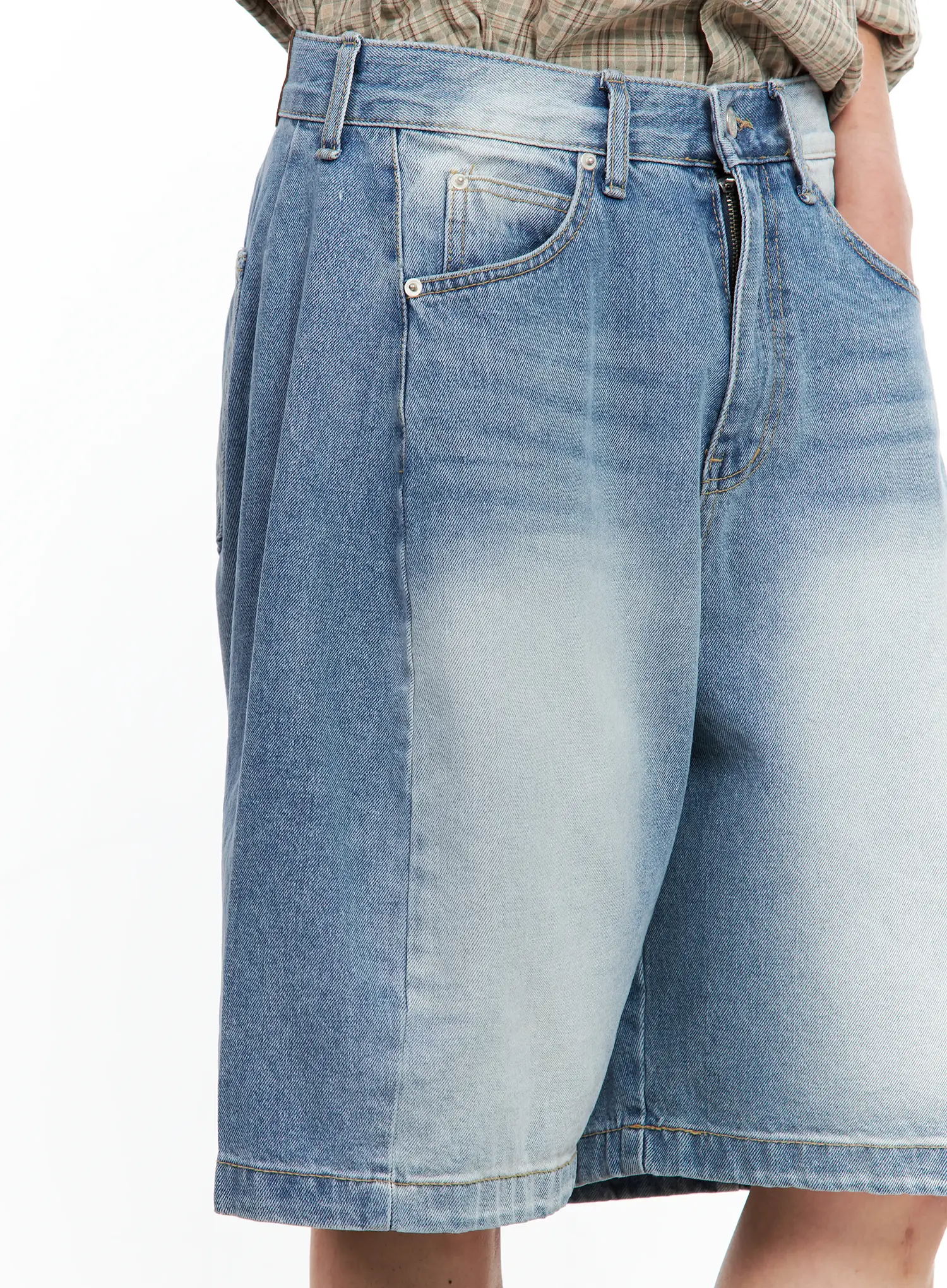 Men's Side-Drape Denim Jorts IL514 - Image 8