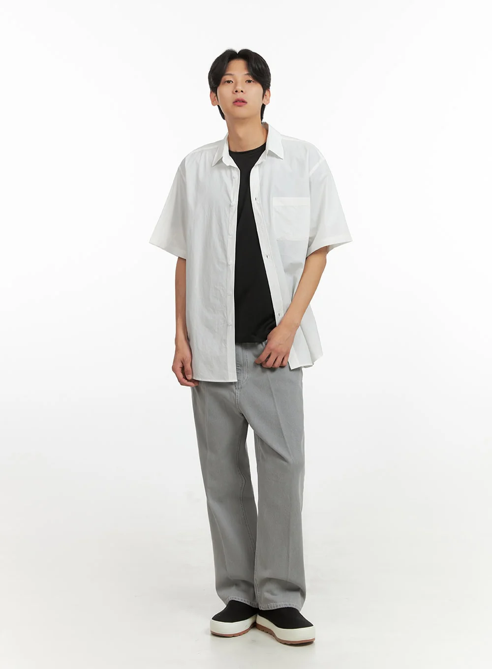 Men's Solid Buttoned Shirt (White) IY431 - Image 2