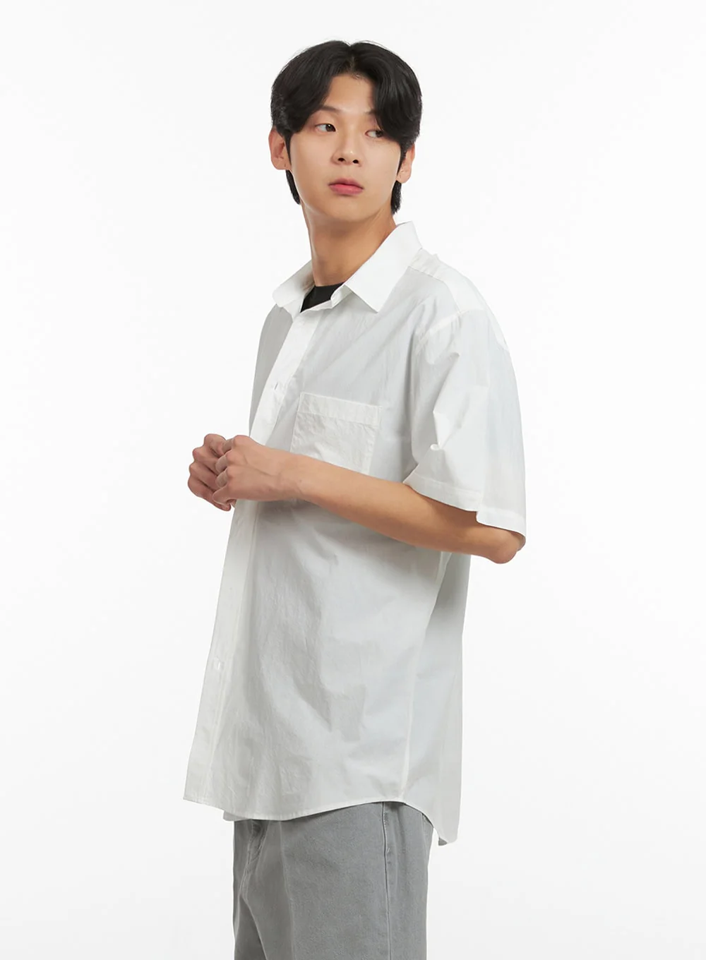 Men's Solid Buttoned Shirt (White) IY431 - Image 4