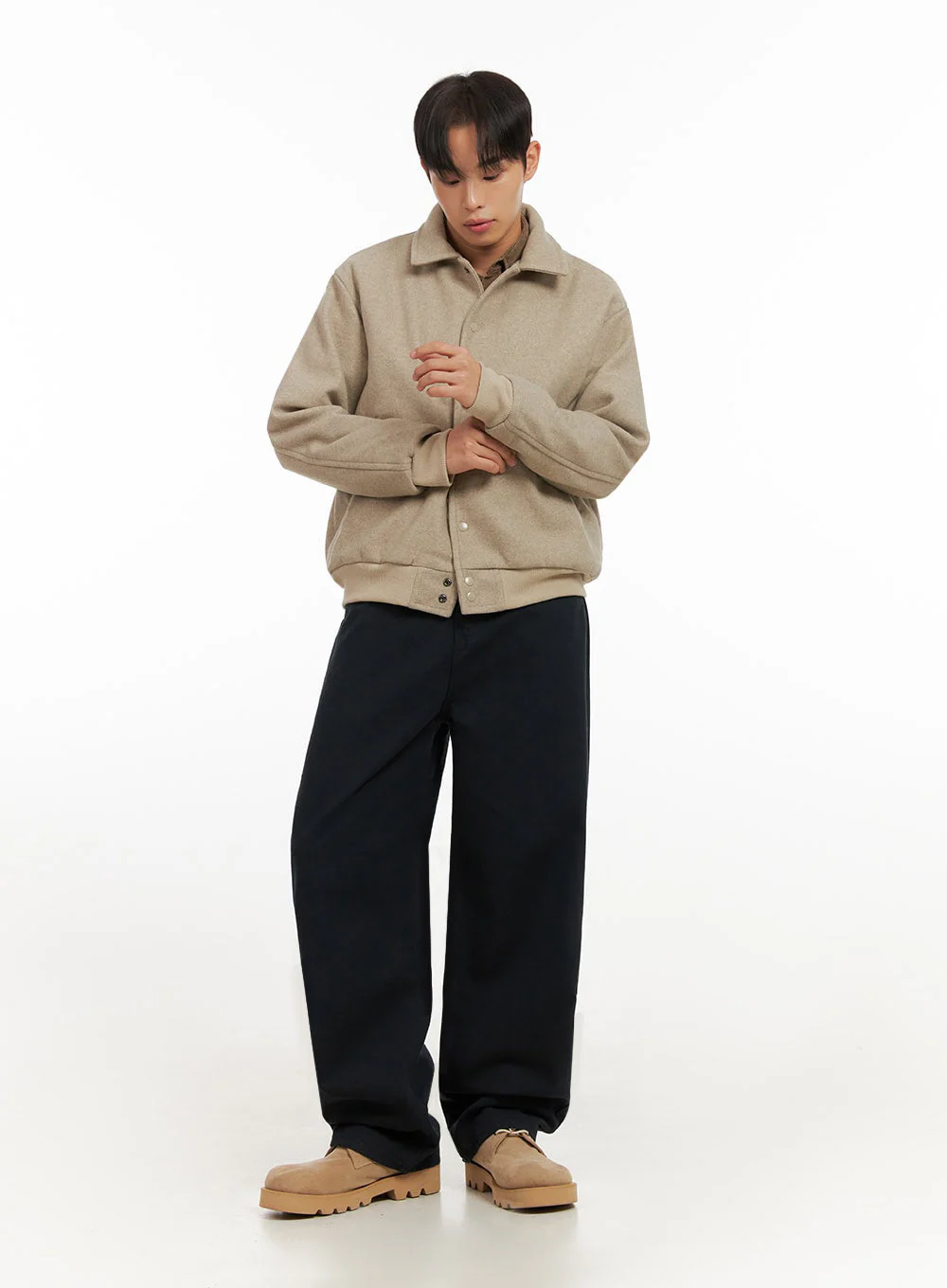 Men's Solid Collar Wool Jumper ID413 - Image 2