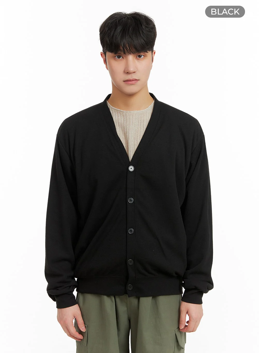 Men's Solid Cotton Cardigan IA402 - Image 8