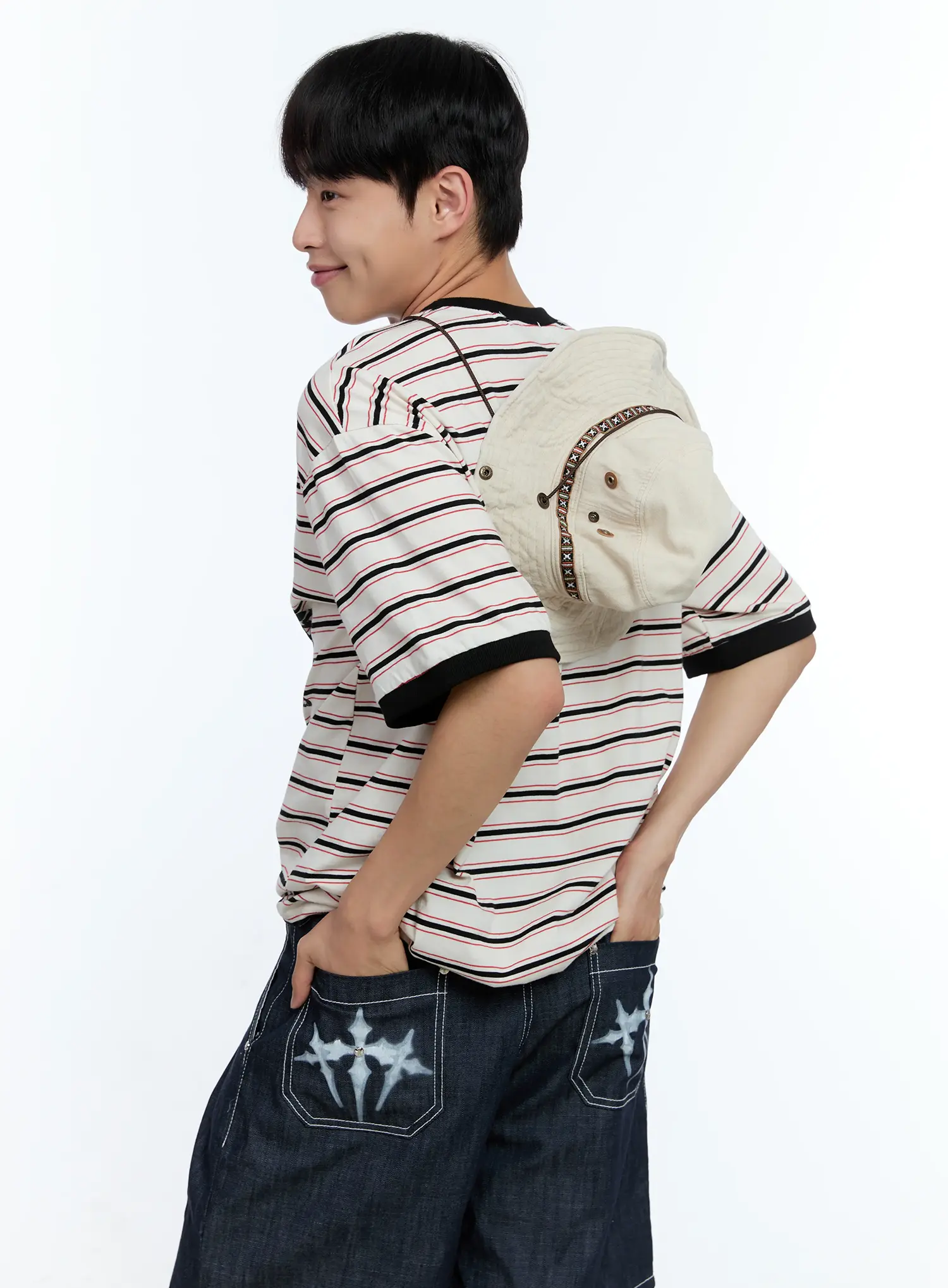 Men's Star Contrast Stripe Tee IL517 - Image 10