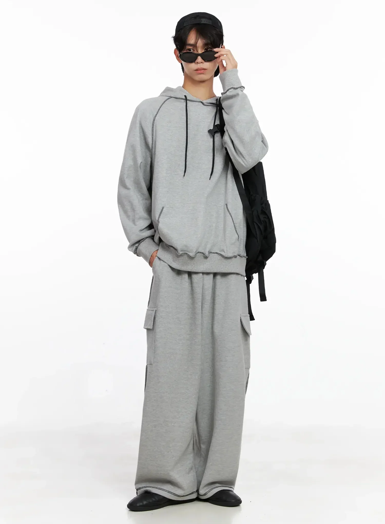 Men's Stitch Oversized Hoodie IO516 - Image 3
