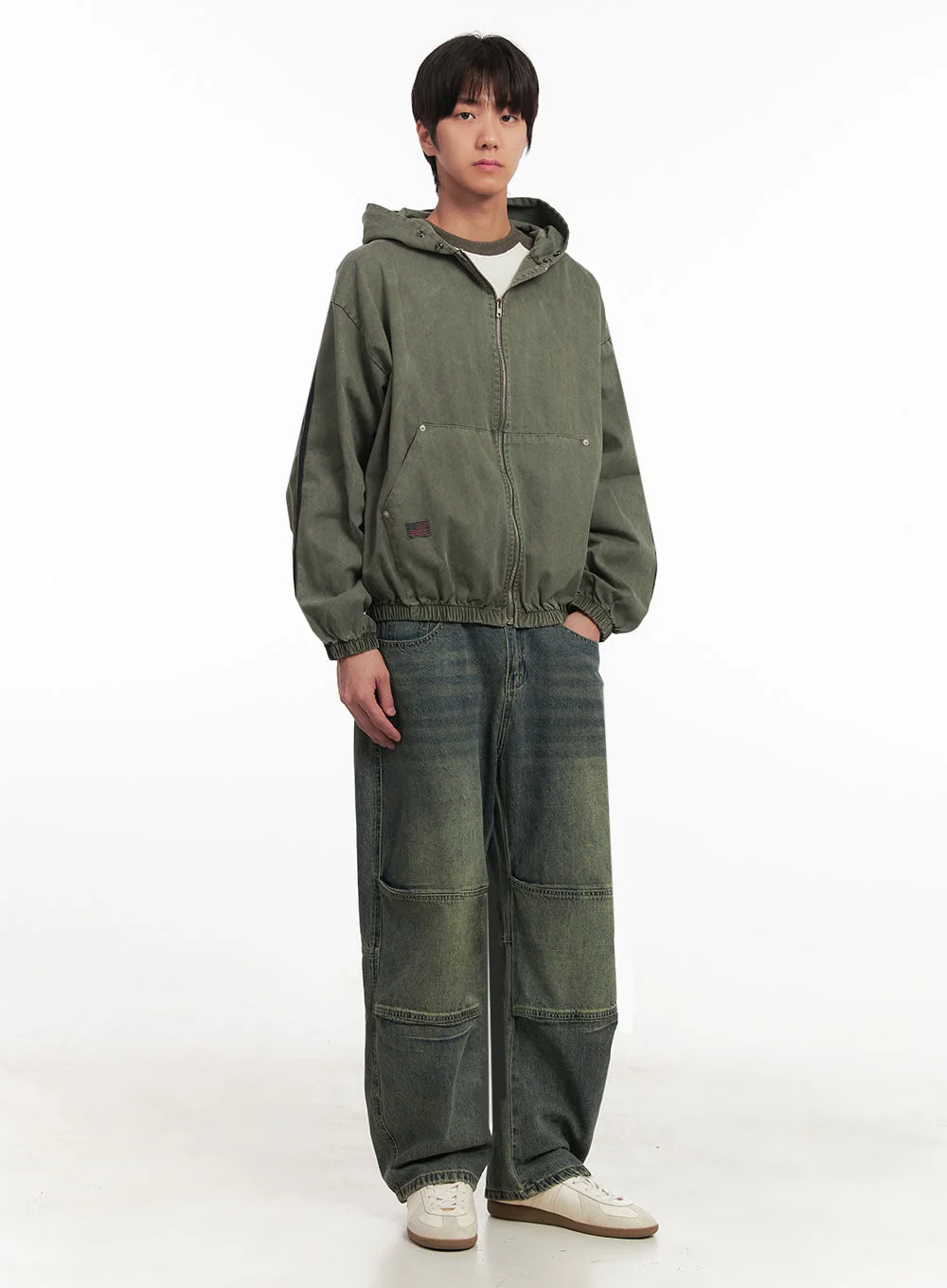 Men's Stitched Wide-Leg Jeans IA511
