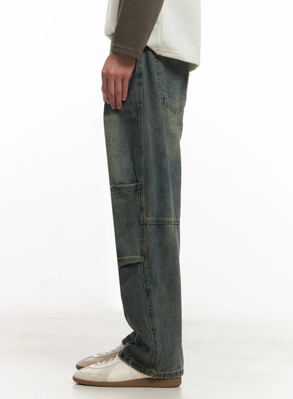 Men's Stitched Wide-Leg Jeans IA511 - Image 6
