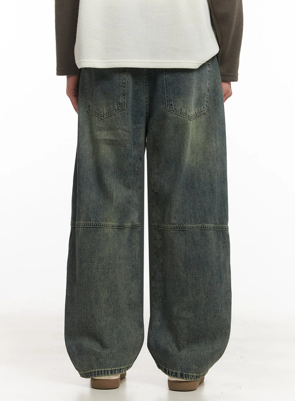 Men's Stitched Wide-Leg Jeans IA511 - Image 7