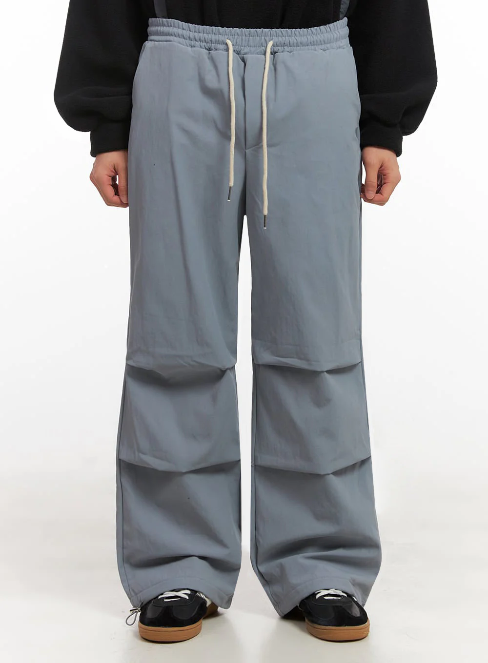 Men's Straight-Leg Solid Pintuck Track Pants ID427 - Image 2