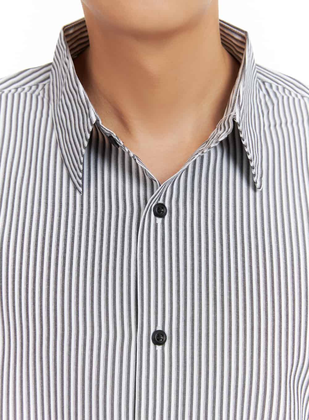 Men's Stripe Collared Shirt IA402 - Image 3