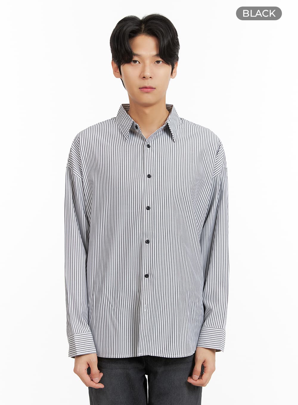 Men's Stripe Collared Shirt IA402 - Image 8