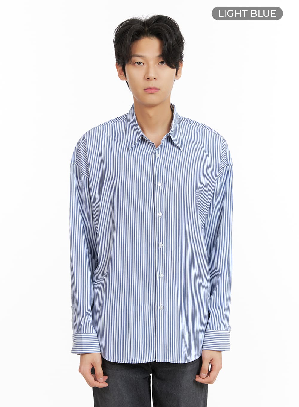Men's Stripe Collared Shirt IA402 - Image 9