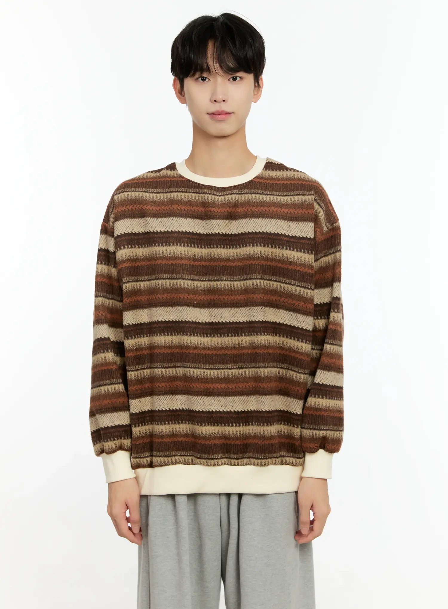 Men's Striped Casual Knit Sweater IO531 - Image 9
