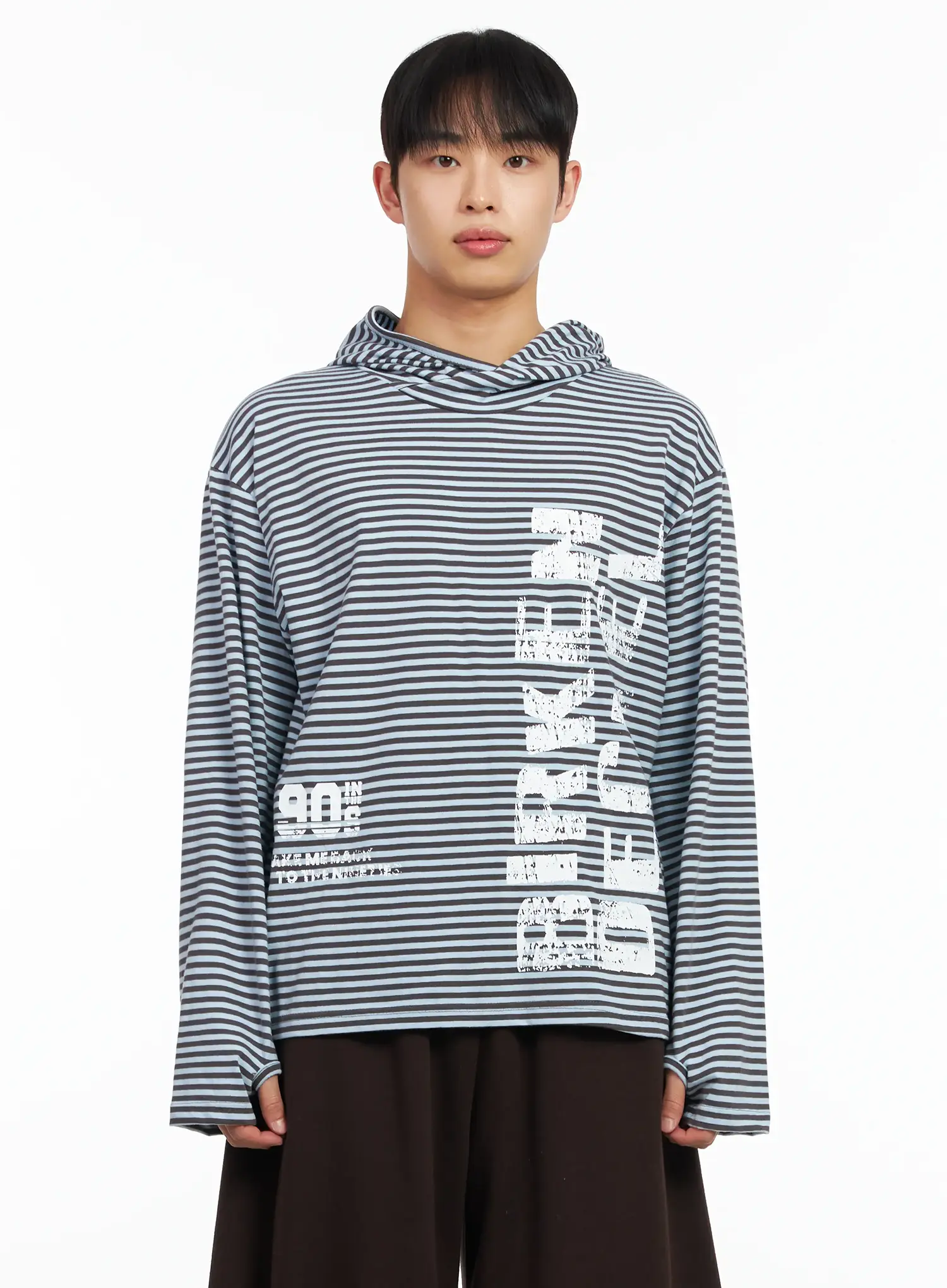 Men's  Striped Graphic Hoodie IM516 - Image 15