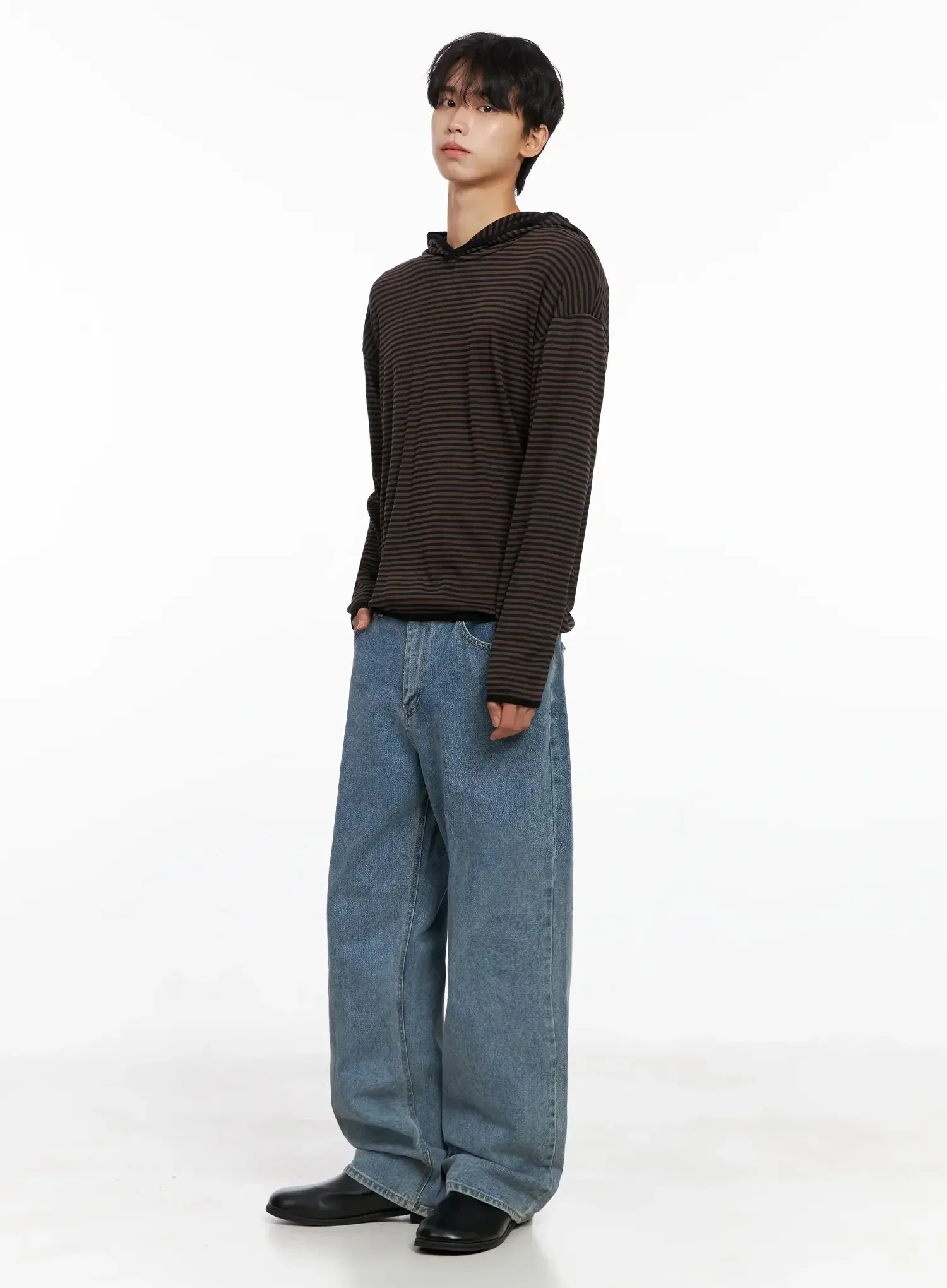 Men's Striped Hooded Long Sleeve IO516 - Image 14
