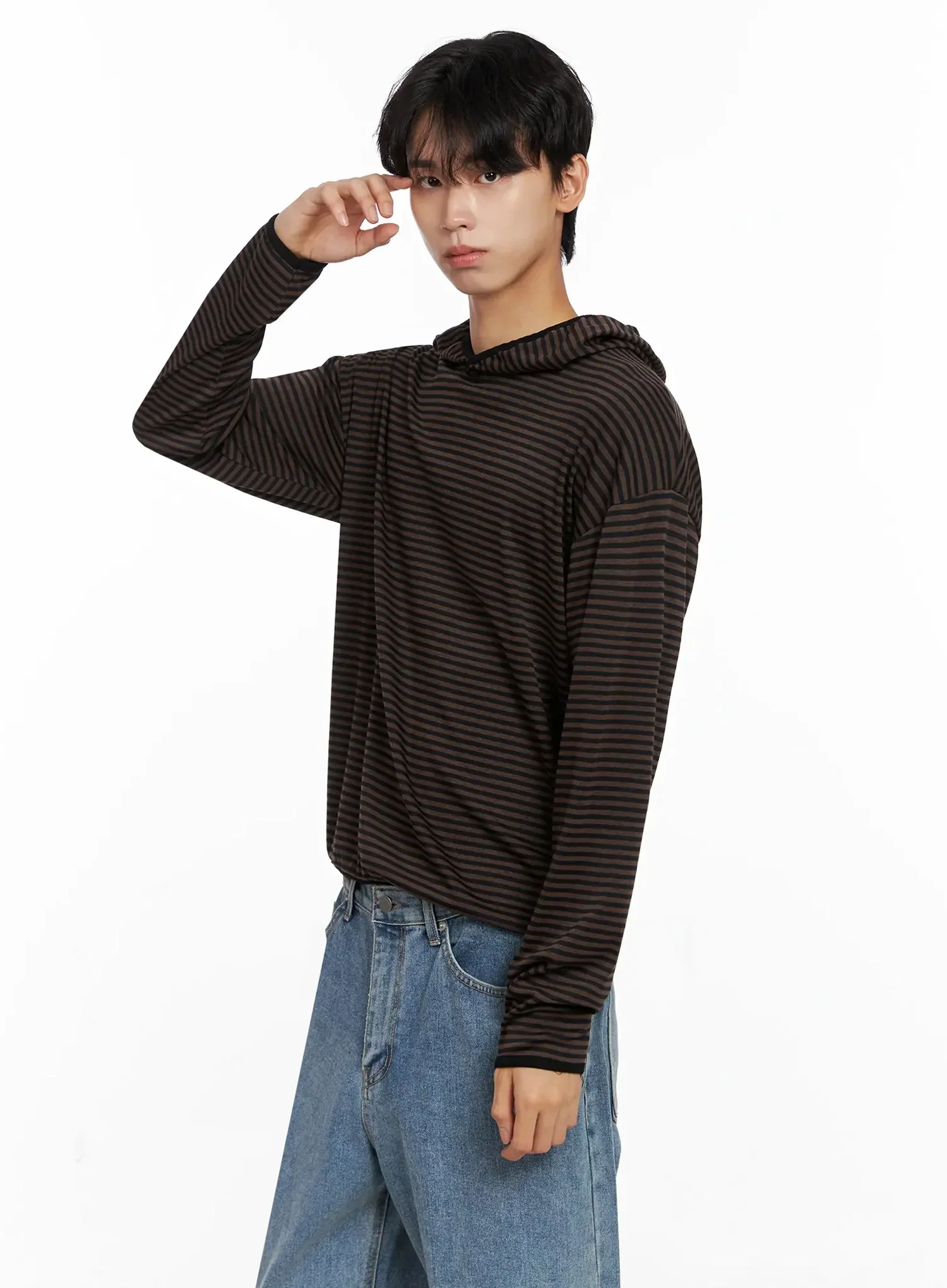 Men's Striped Hooded Long Sleeve IO517 - Image 11