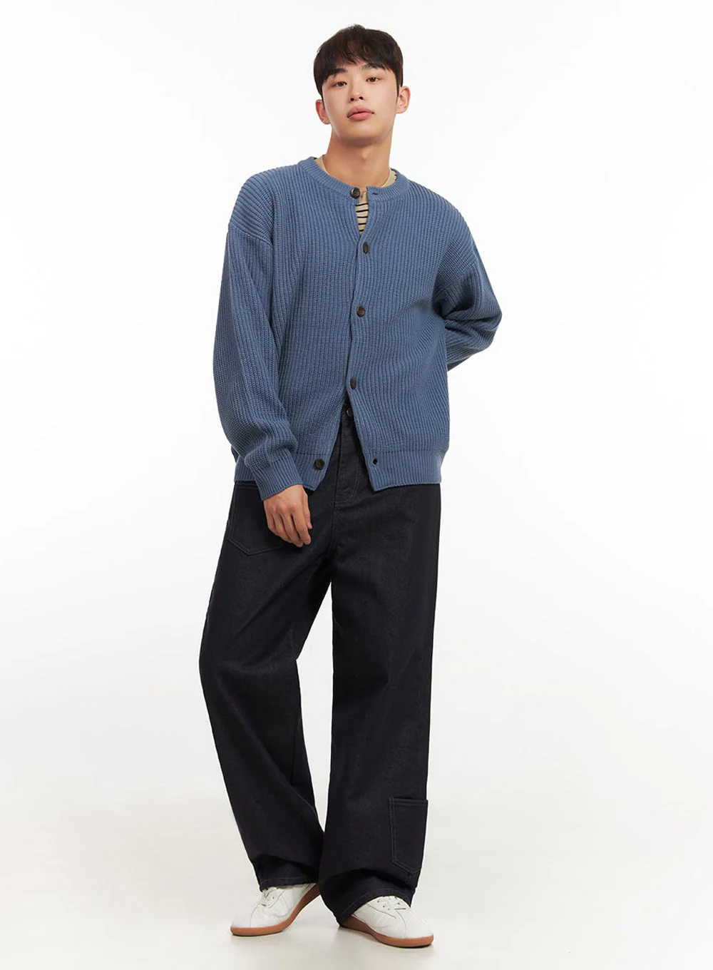 Men's Striped Oversized T-Shirt IF517 - Image 10