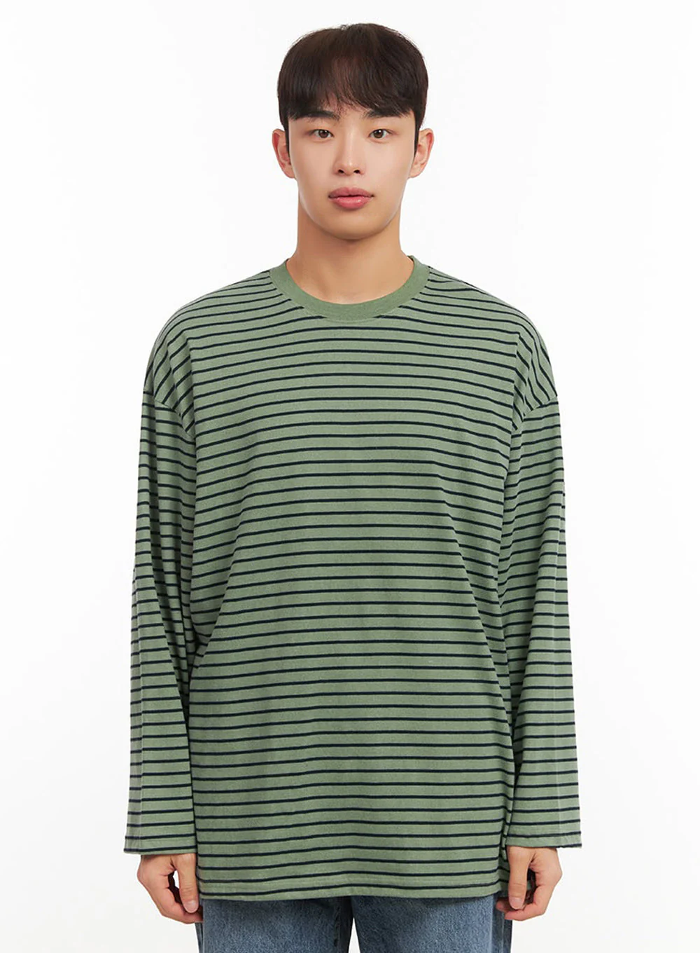 Men's Striped Oversized T-Shirt IF517 - Image 12