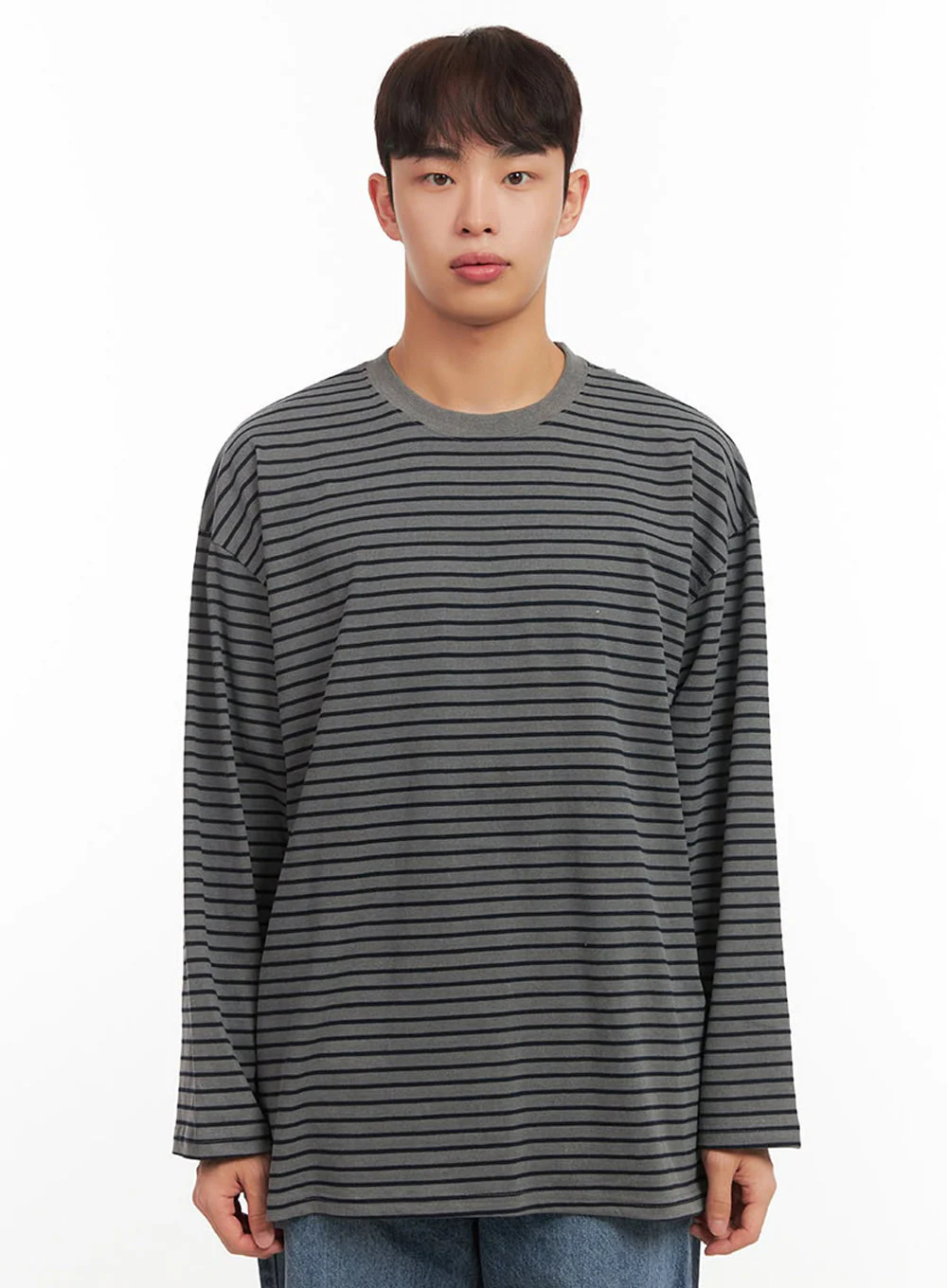 Men's Striped Oversized T-Shirt IF517 - Image 13