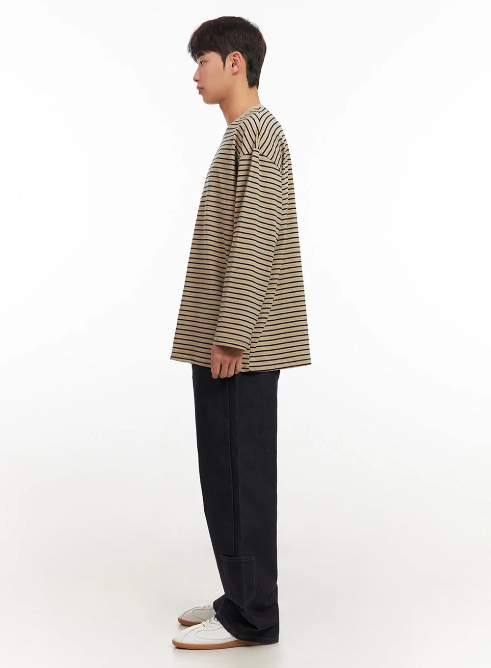 Men's Striped Oversized T-Shirt IF517 - Image 8