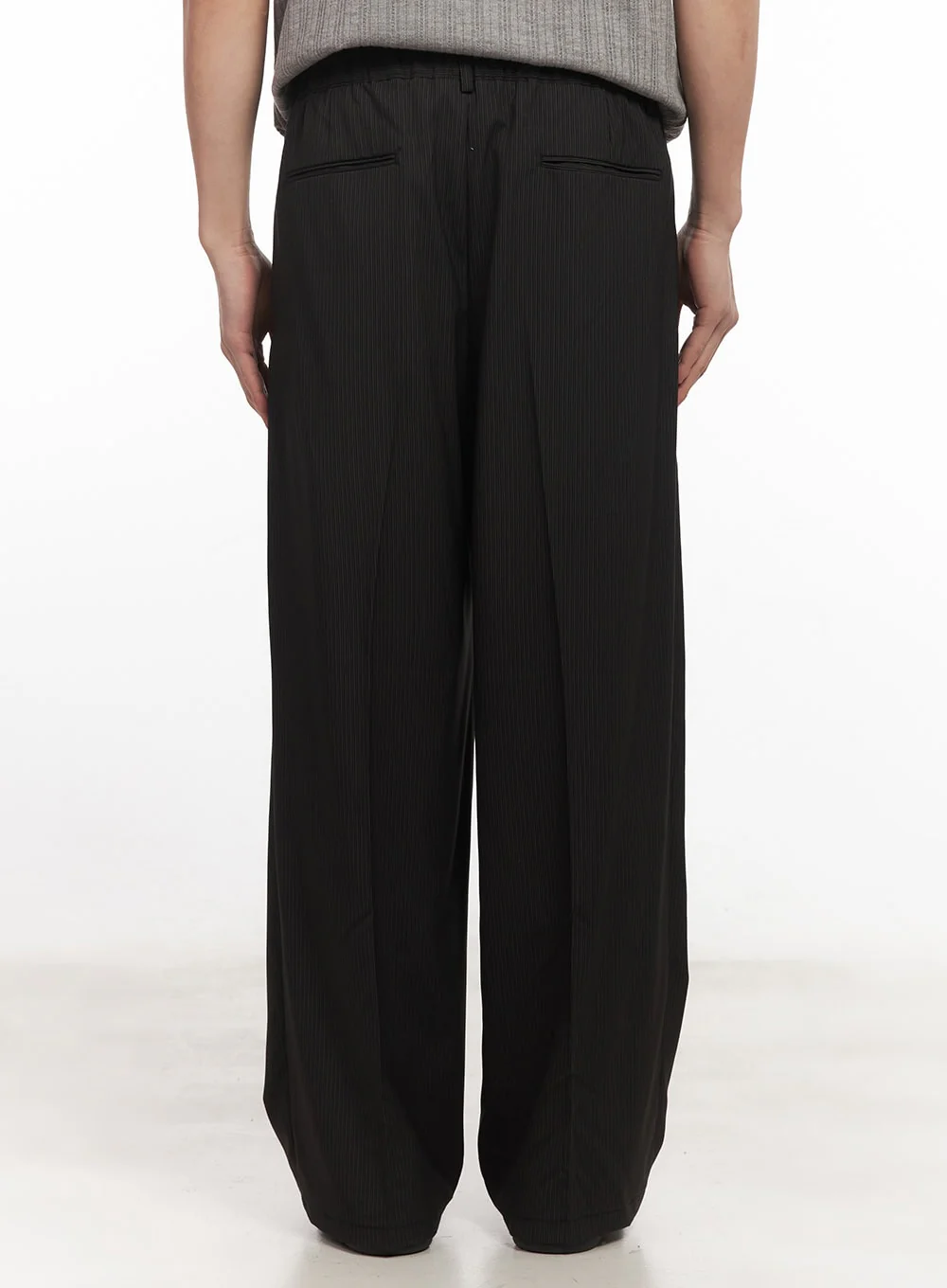 Men's Striped Pintuck Tailored Pants IA510 - Image 5