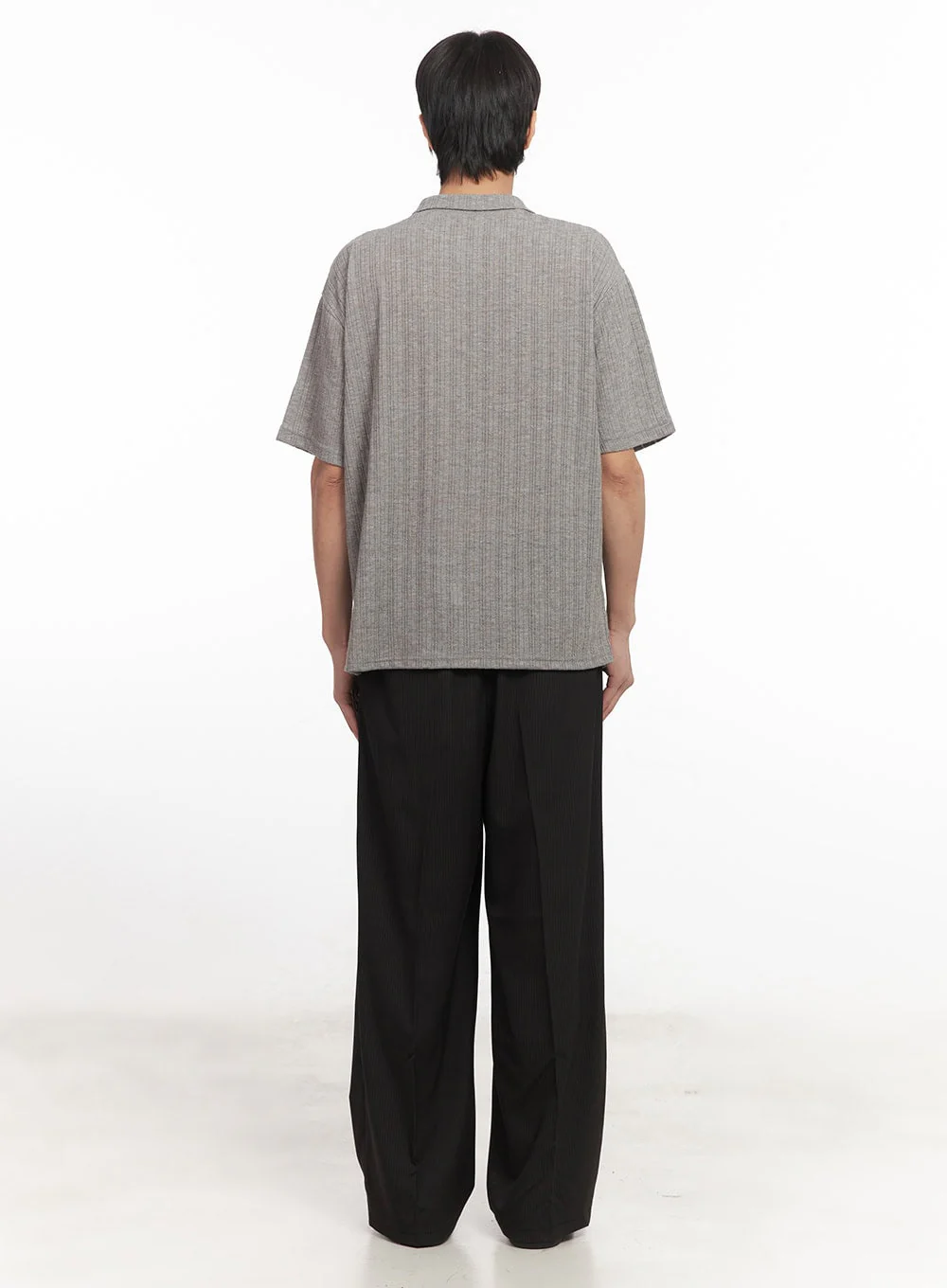 Men's Striped Pintuck Tailored Pants IA510 - Image 8