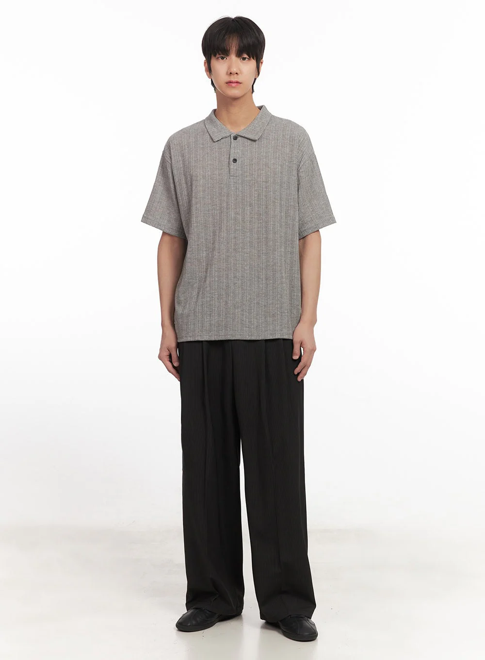 Men's Striped Pintuck Tailored Pants IA510 - Image 9