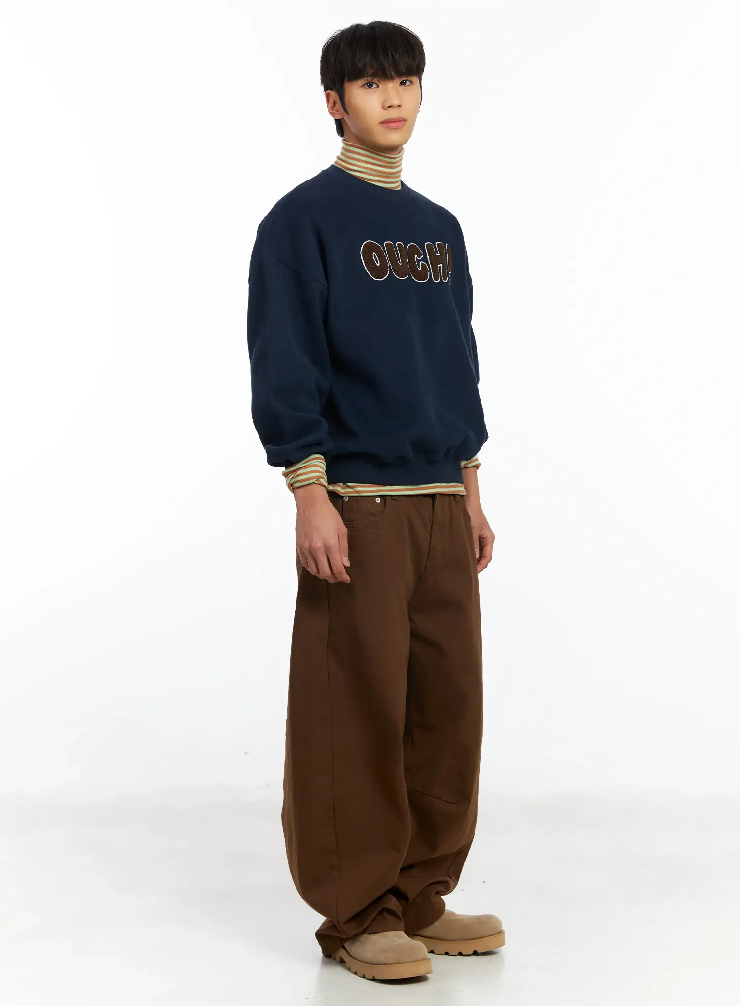 Men's Striped Turtleneck Tee IF504 - Image 8