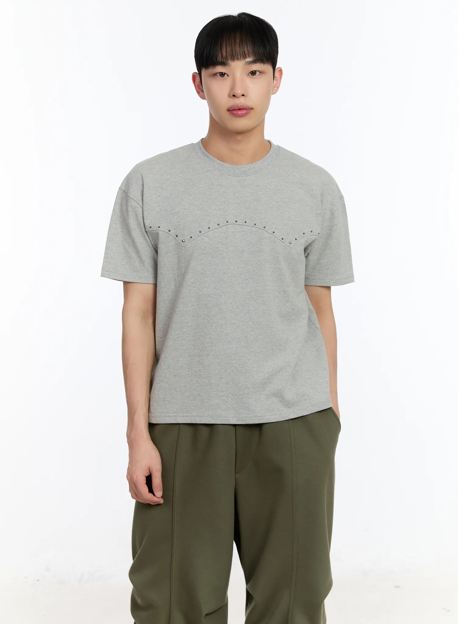 Men's Studded Short Sleeve Tee IA507 - Image 6