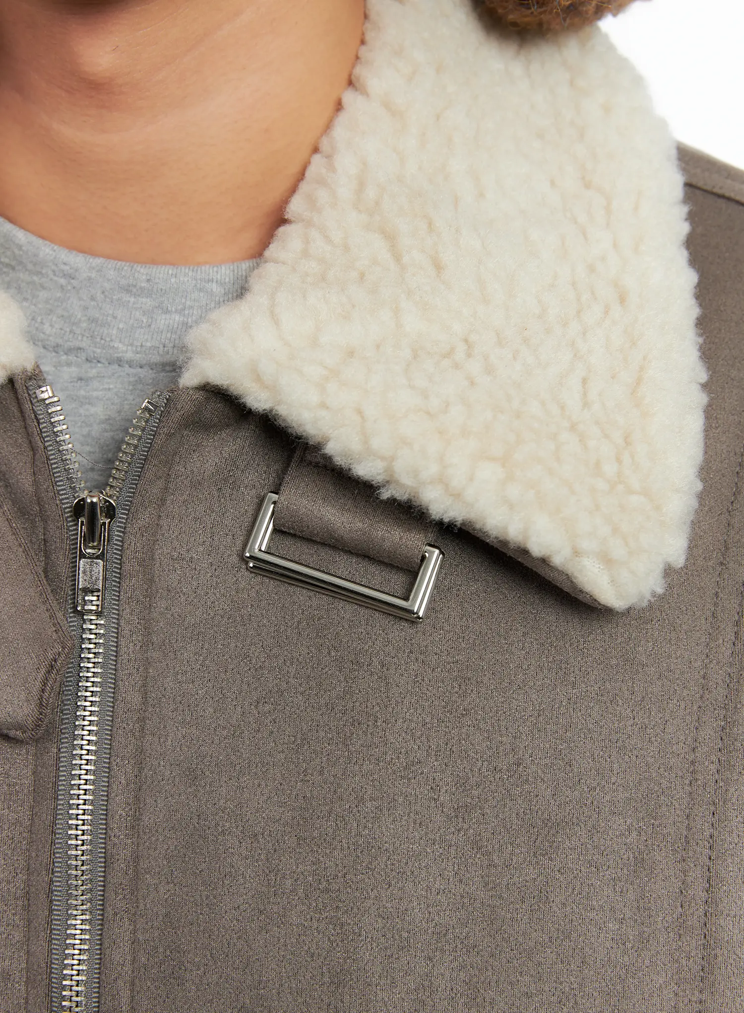 Men's Suede Collar Aviator Jacket IN518 - Image 12