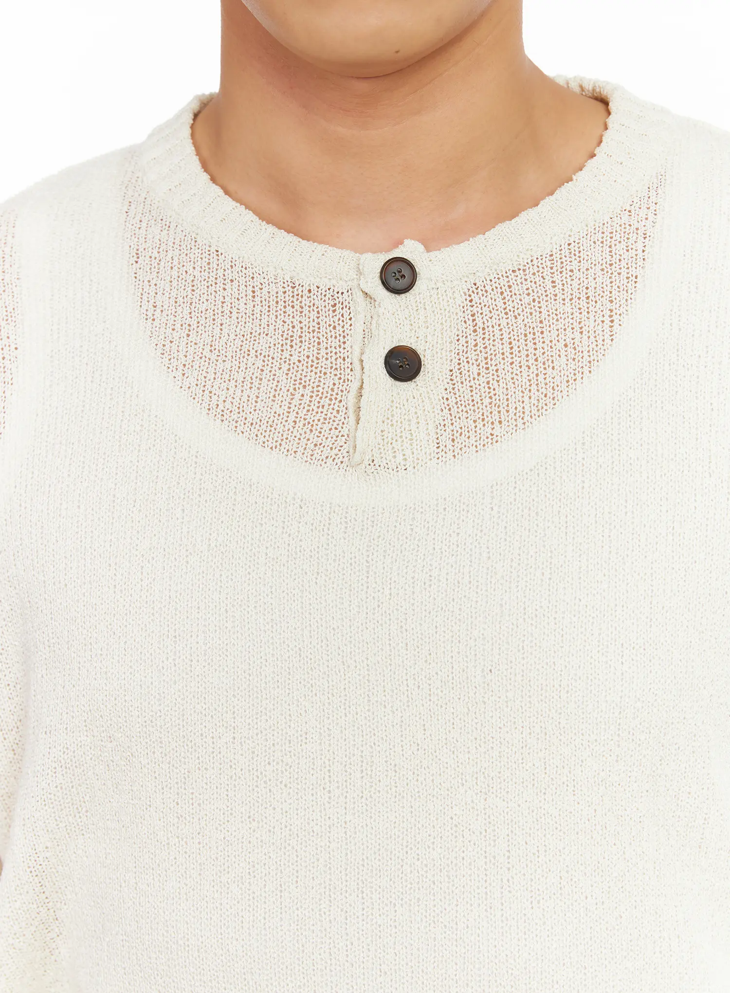 Men's Two-Button Henley Knit Sweater IA502 - Image 10