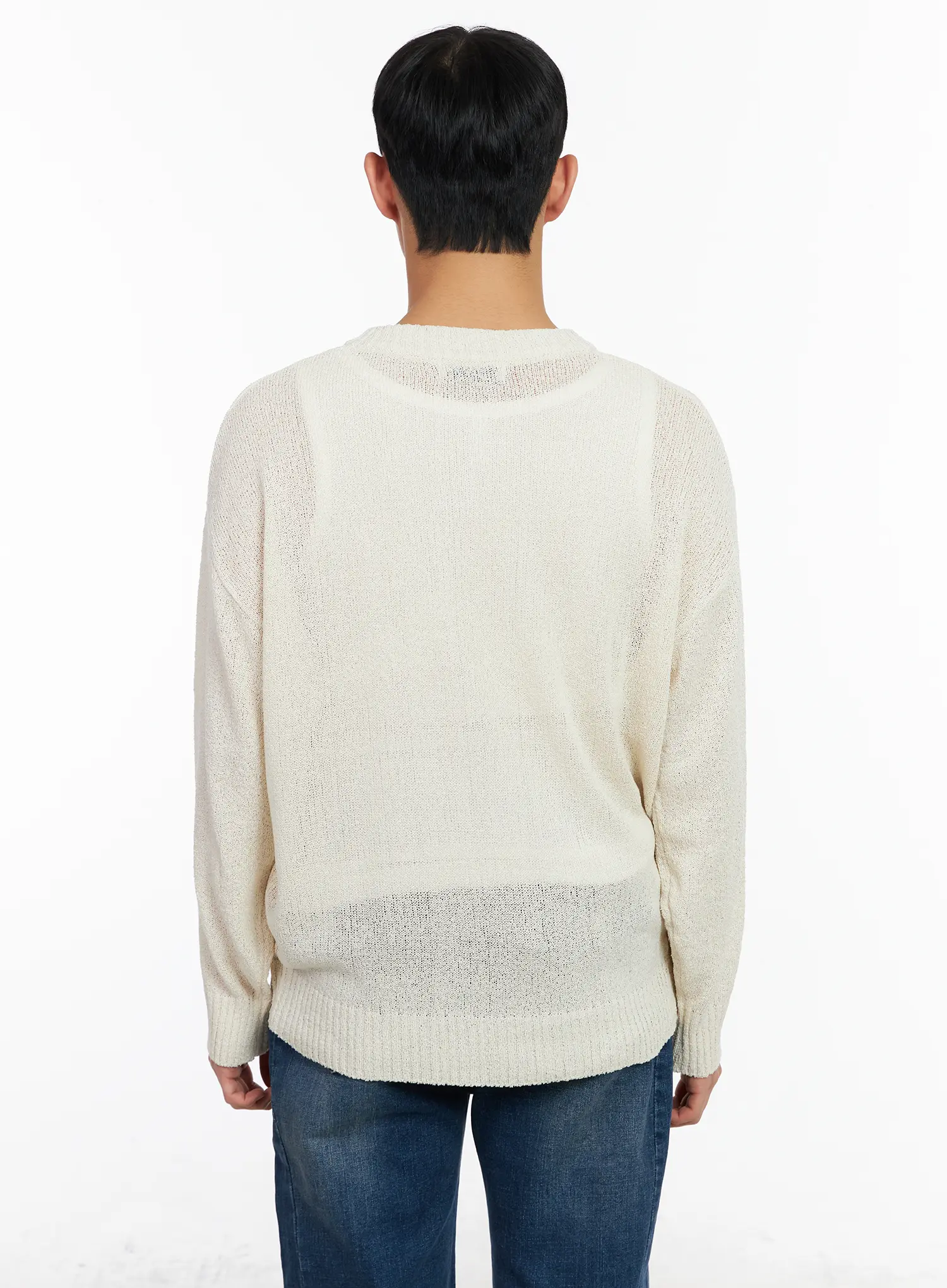 Men's Two-Button Henley Knit Sweater IA502 - Image 6