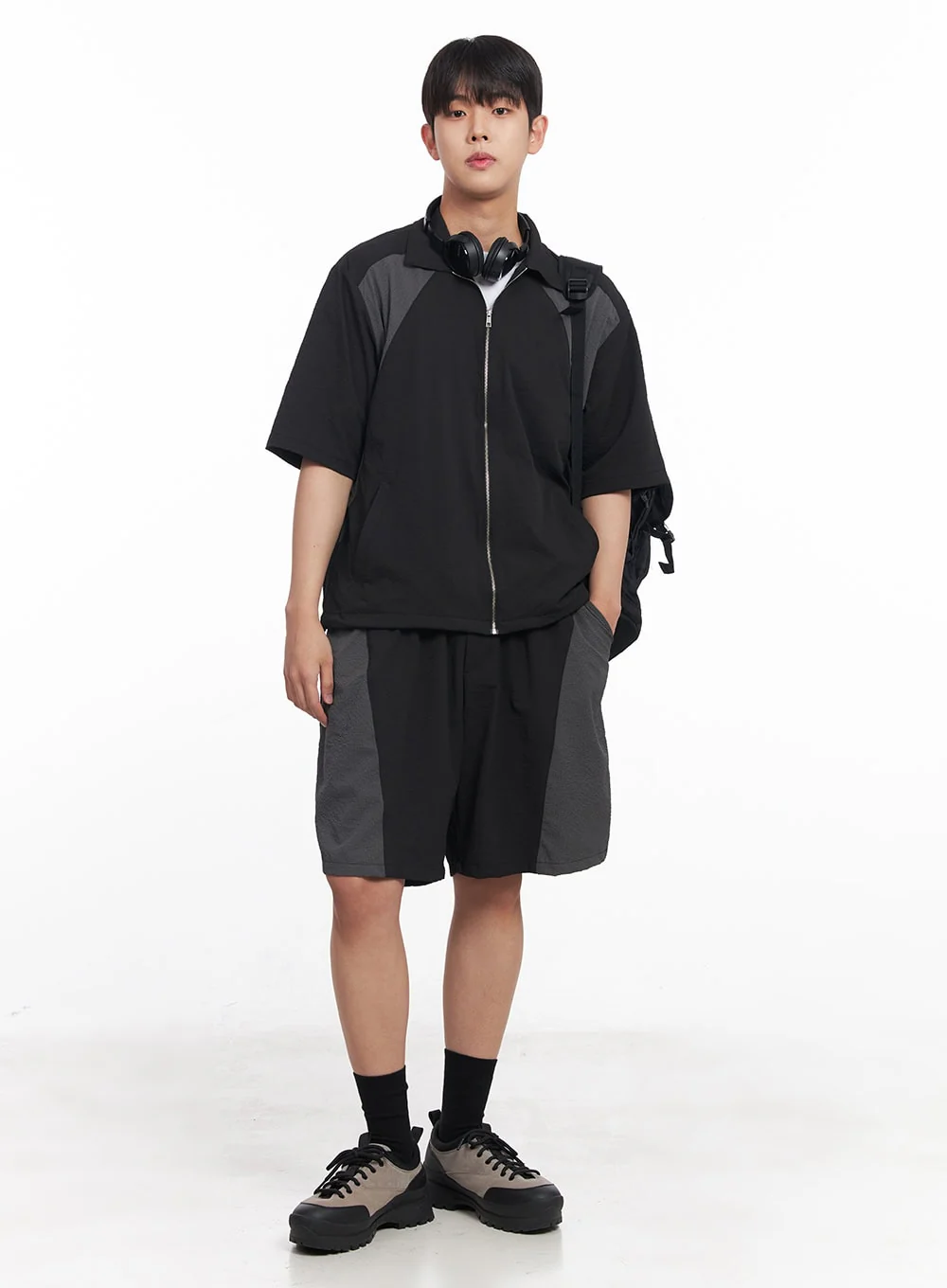 Men's Two-Tone Wide-Leg Shorts IY520