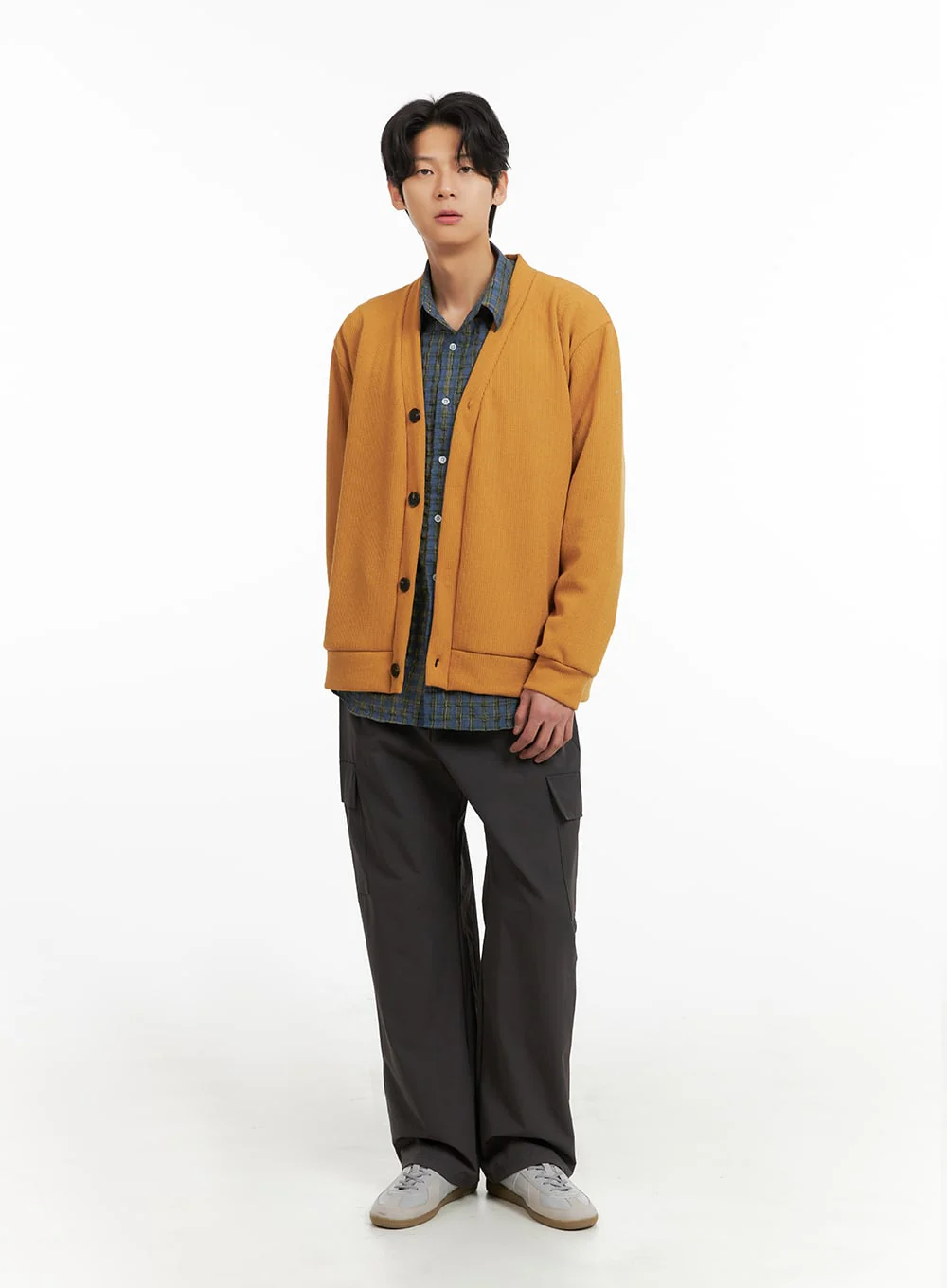 Men's V-Neck Buttoned Sweater IA402 - Image 2