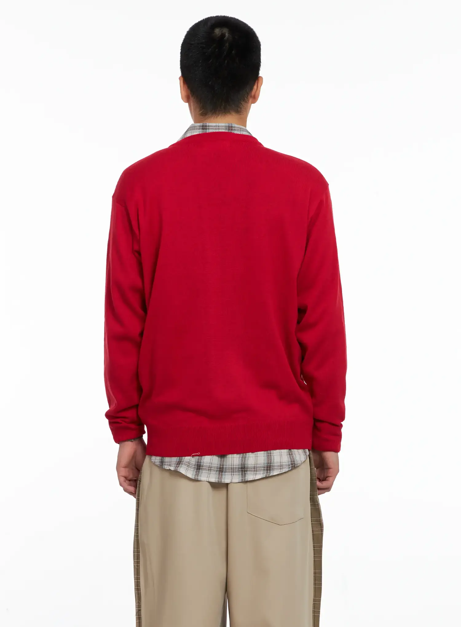 Men's V-neck Knit Pullover IG529 - Image 6