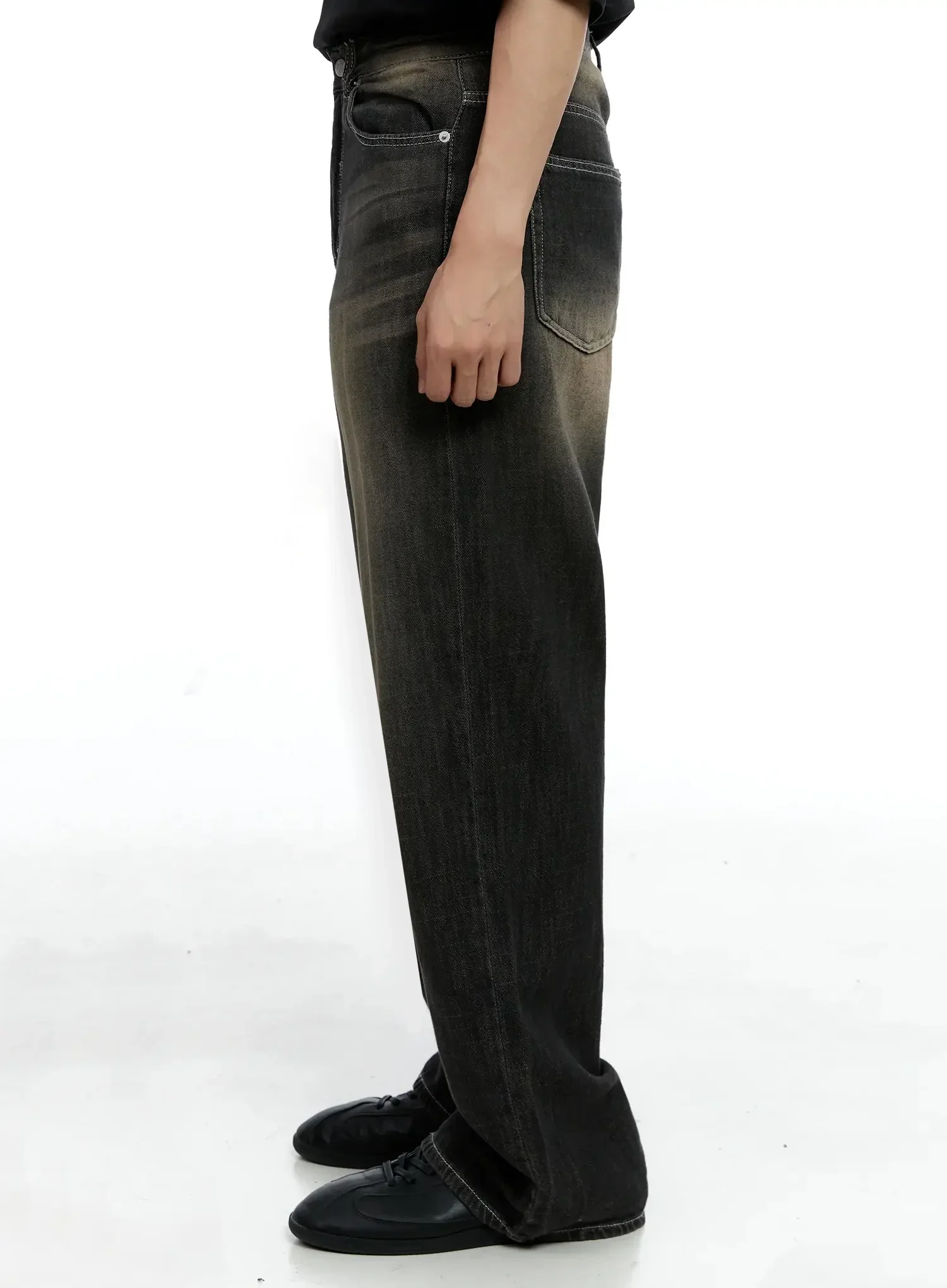 Men's Vintage Wash Baggy Jeans IG520 - Image 7
